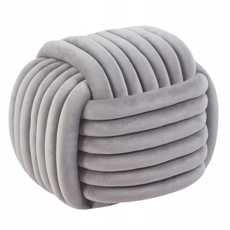 Image of Gray Velvet Pouffe 50x50cm Ottoman Seat For Living Room