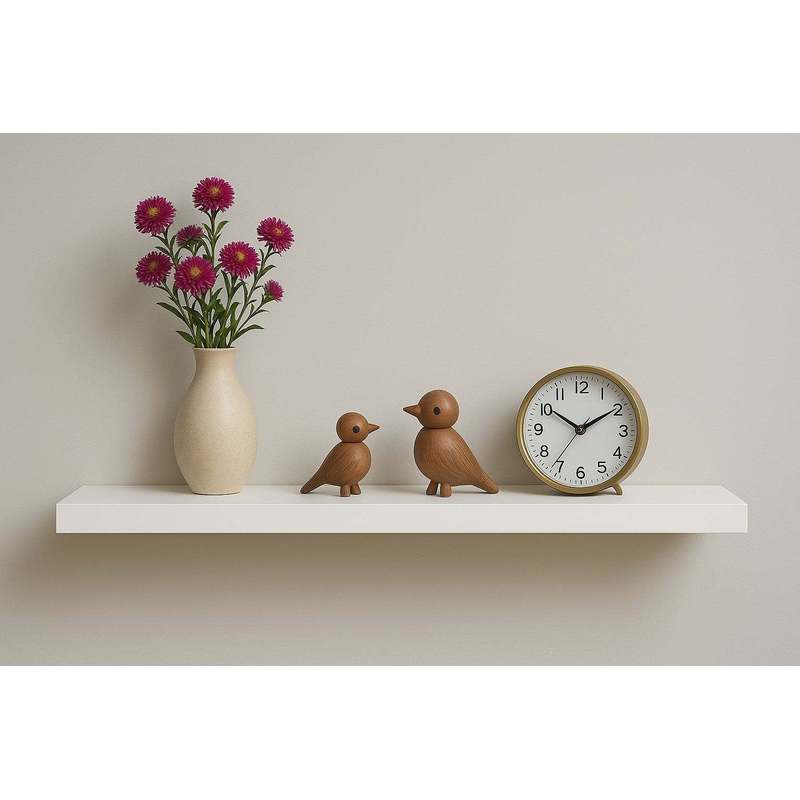 Wall Shelf 90x20x3 Cm White High Gloss Shelf Floating Shelf