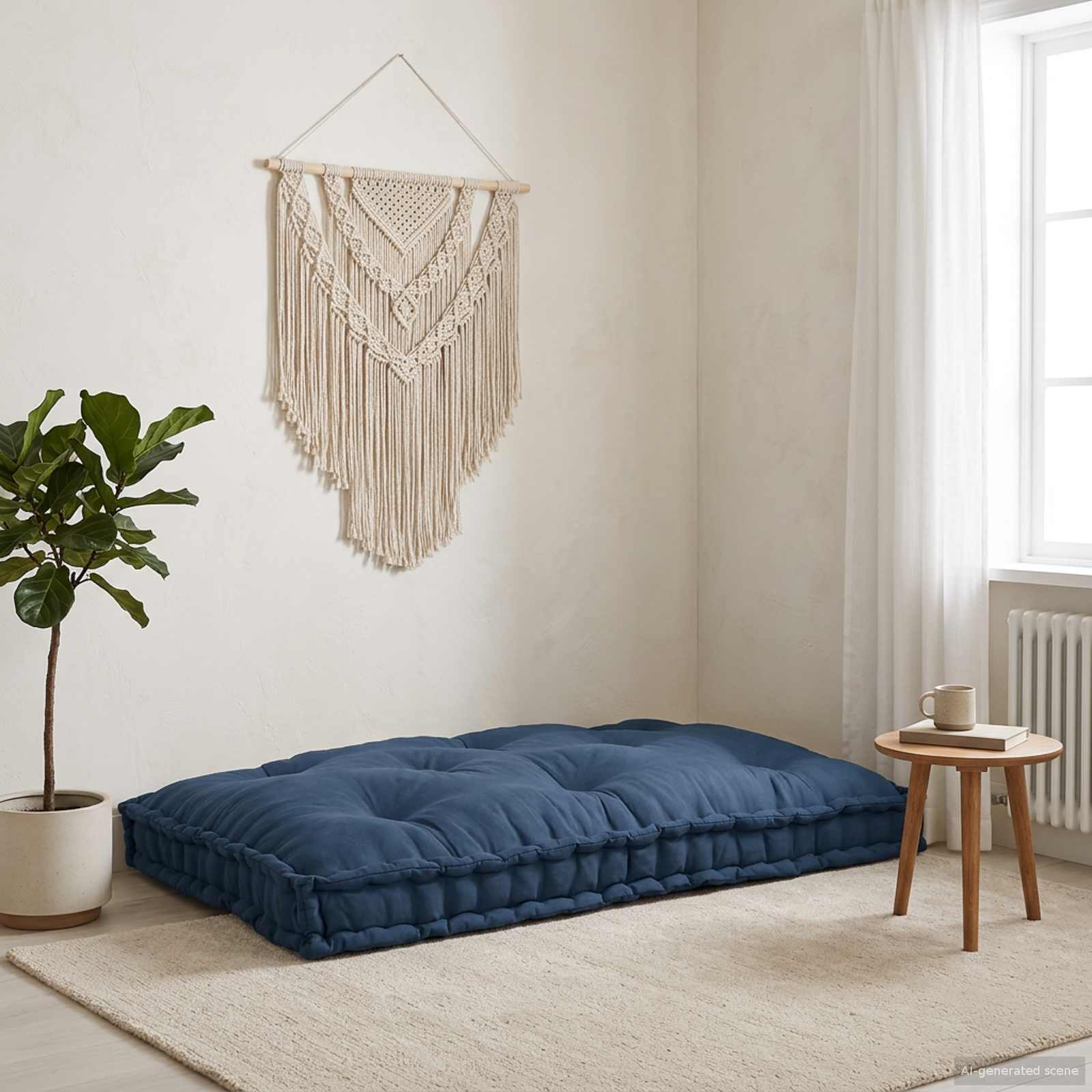 Vidaxl Pallet Sofa Cushion Indigo 120 X 80 X 12 Cm Fabric, Living Room, Modern Pallet Furniture, Modular Couch, Versatile Cushions, Indoor Outdoor, Minimalist Decor
