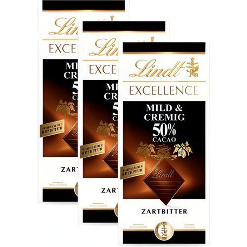 Excellence Mild & Creamy 50% - Chocolate - 3 Bars Each 100 Grams