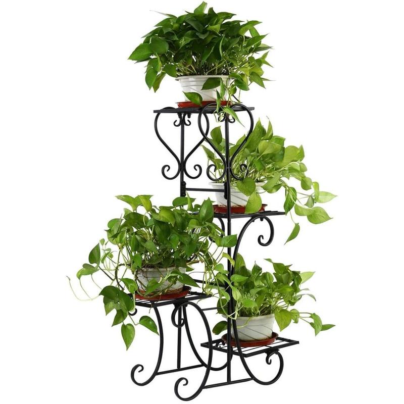 Metal Flower Stand, Black Flower Shelf