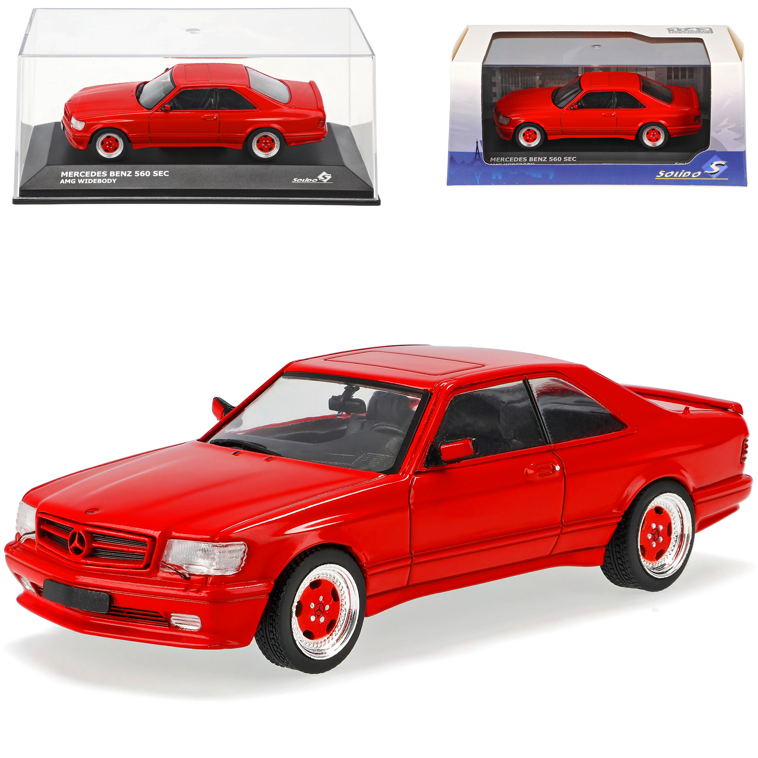 Mercedes-benz W126 560 Sec Amg Coupe Red 1979-1991 1/43 Model Car