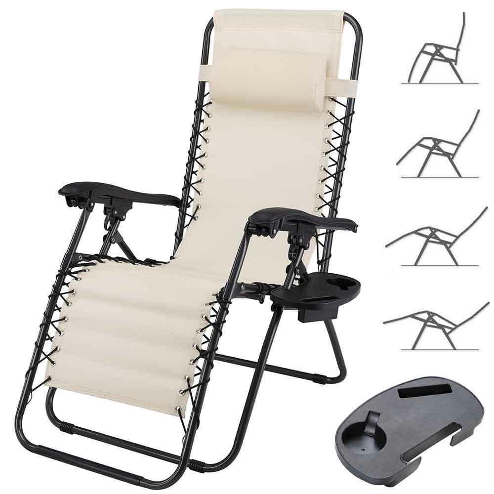 TEMU BAKAJI Sedia gravit� Zero Sdraio da Giardino Poltrona Relax Pieghevole Salvaspazio Tubolari 22 mm Reclinabile Tessuto Traspirante, Spiaggia