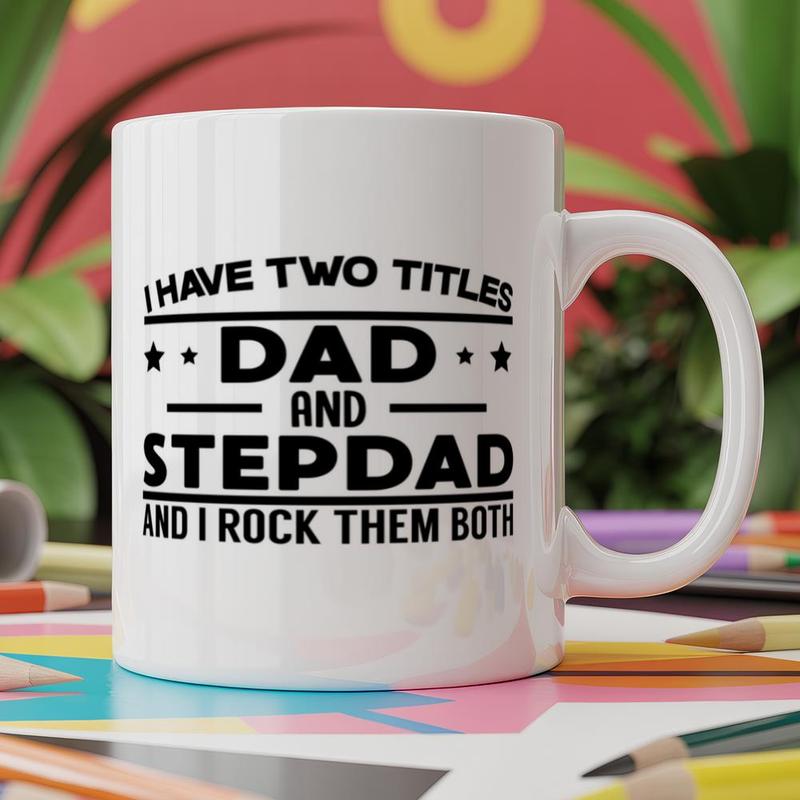 TEMU Hippowarehouse Mug I Have 2 Titles Dad And Stepdad And Them Mug 11oz White Ceramic Coffee Mug Novelty Print Tea Cup Funny Unique Gift For Men