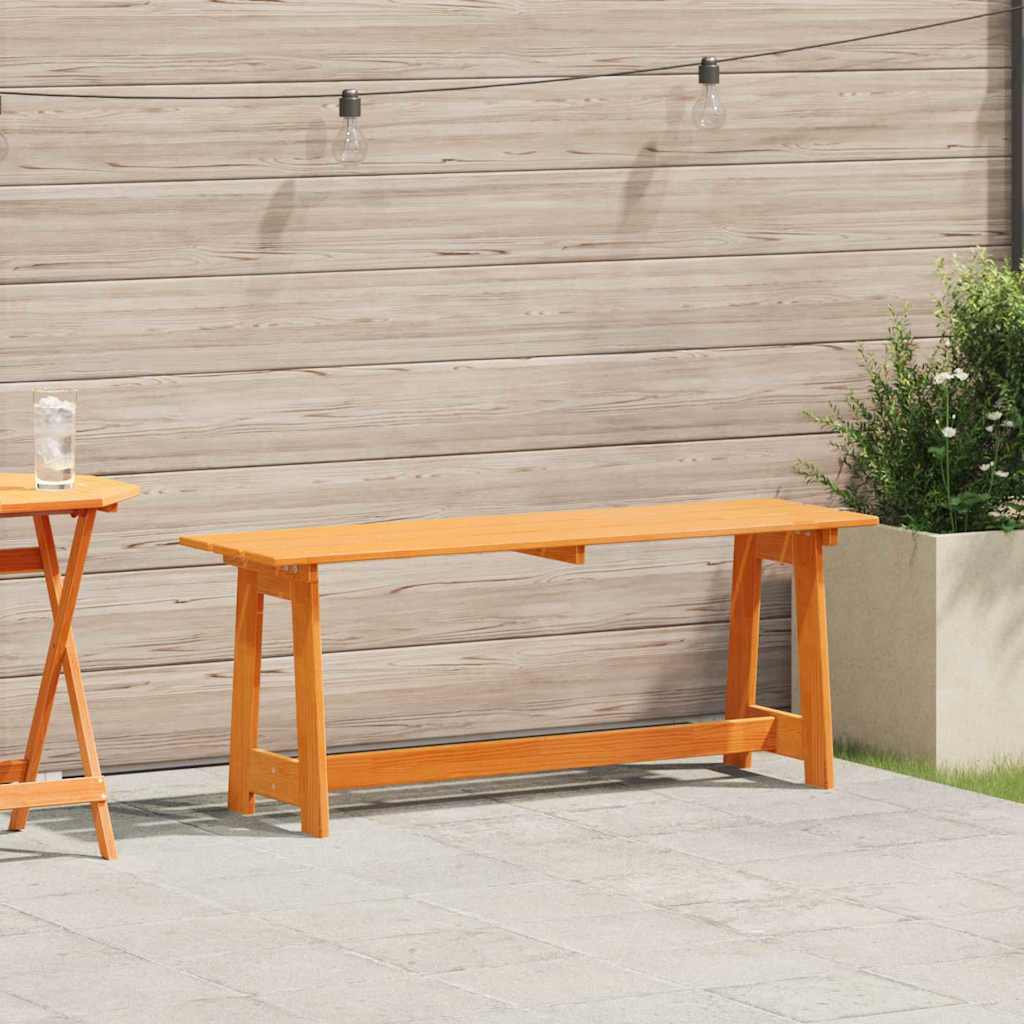 Image of Vidaxl Outdoor Bank Brown 119 X 37 Cm Massive Pine Wood, Garden And Terrace, Modern Rectangular Bench For Outdoor Area, Long-lasting Seating, Contemporary Chair, Garden Furniture Set