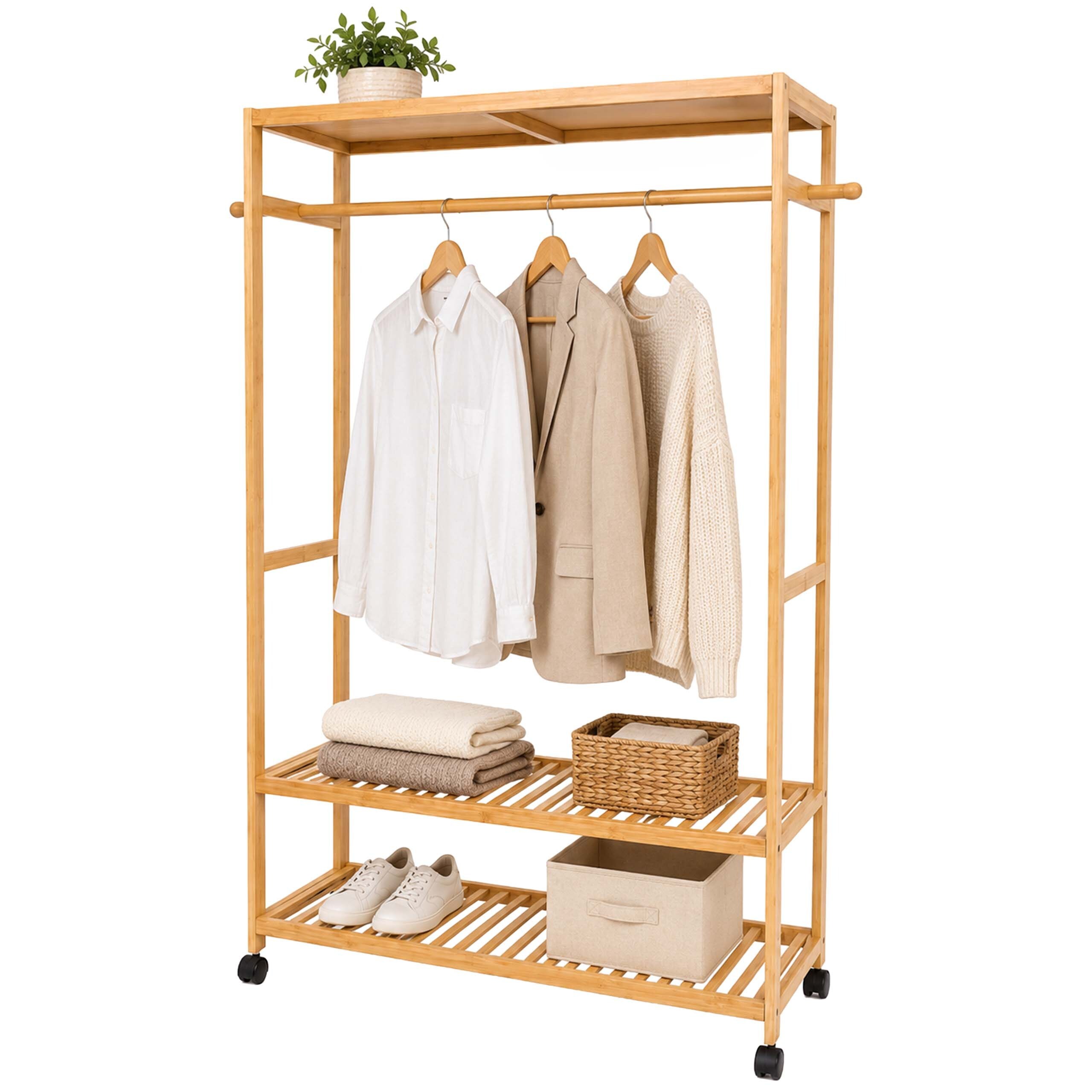 Clothing Racks In Natural - (w)100 X (h)160 X (d)35 Cm