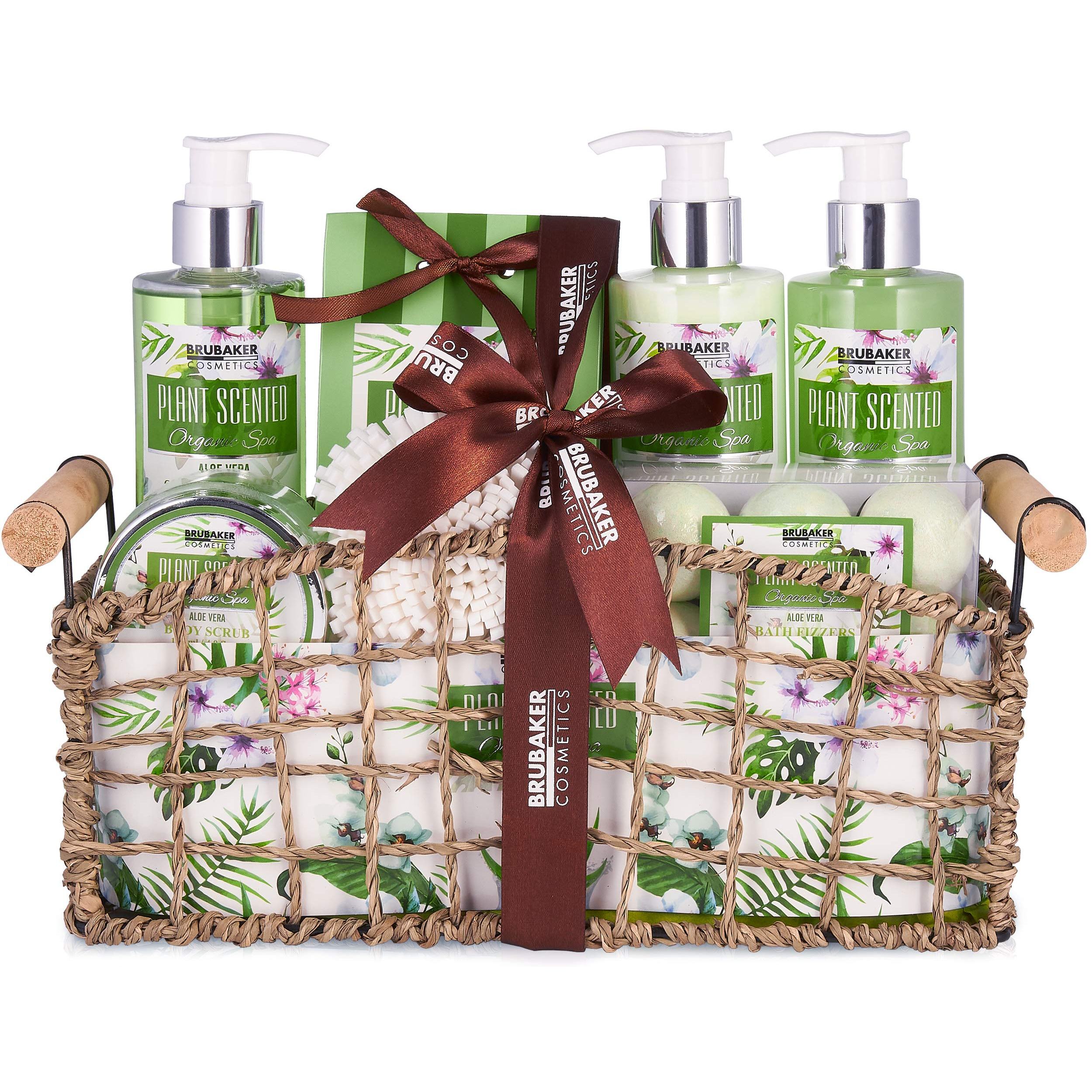 Image of Brubaker Cosmetics Beauty Set Bath And Shower Set Aloe Vera - 13-piece Gift Set In Decorative Basket