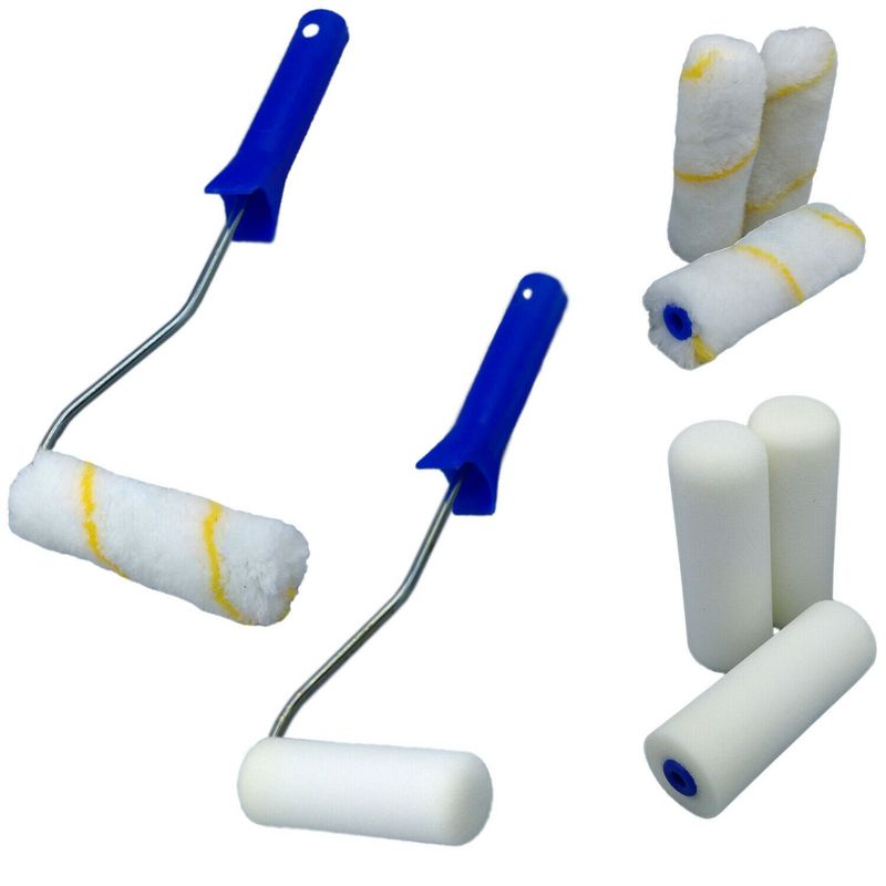 Paint Roller Set 2 Paint Rollers With 6 Paint Rolls Paint Roller Paint Tray Painter