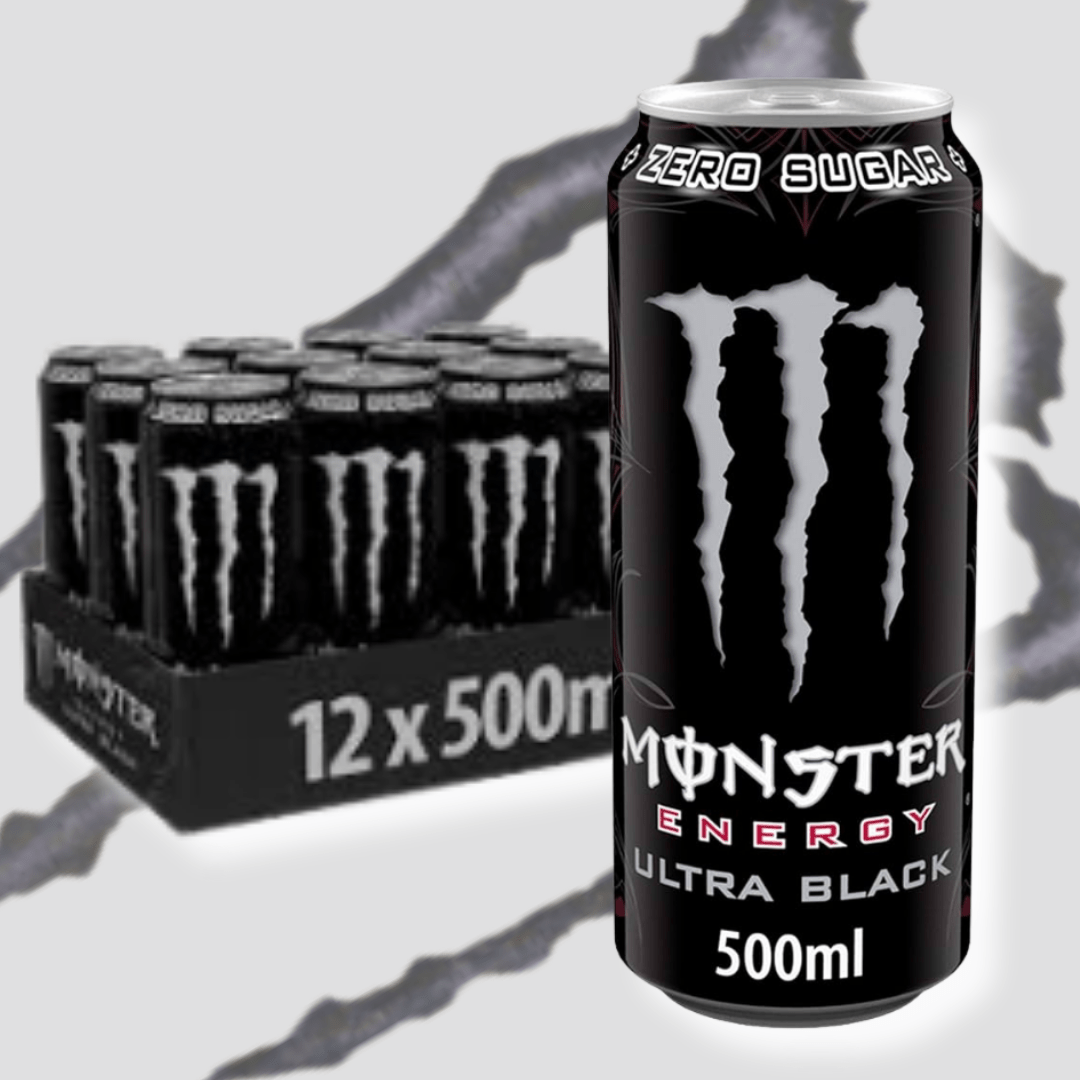 Image of 12x Monster Energy Ultra Black - 500 Ml Dose | Sugar-free Energy Drink With Black Cherry Flavor