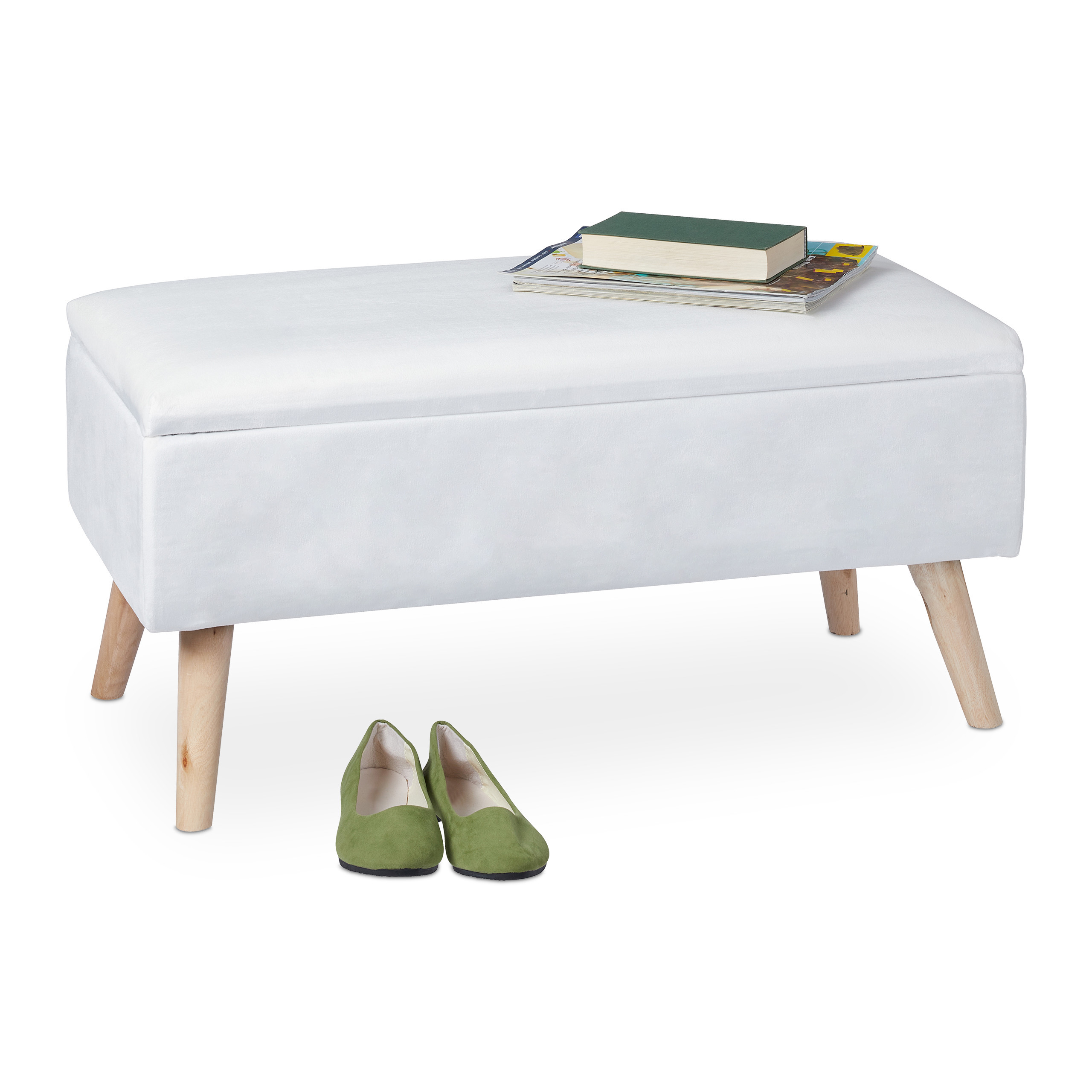 White Bench - (w)80 X (h)41 X (d)40 Cm