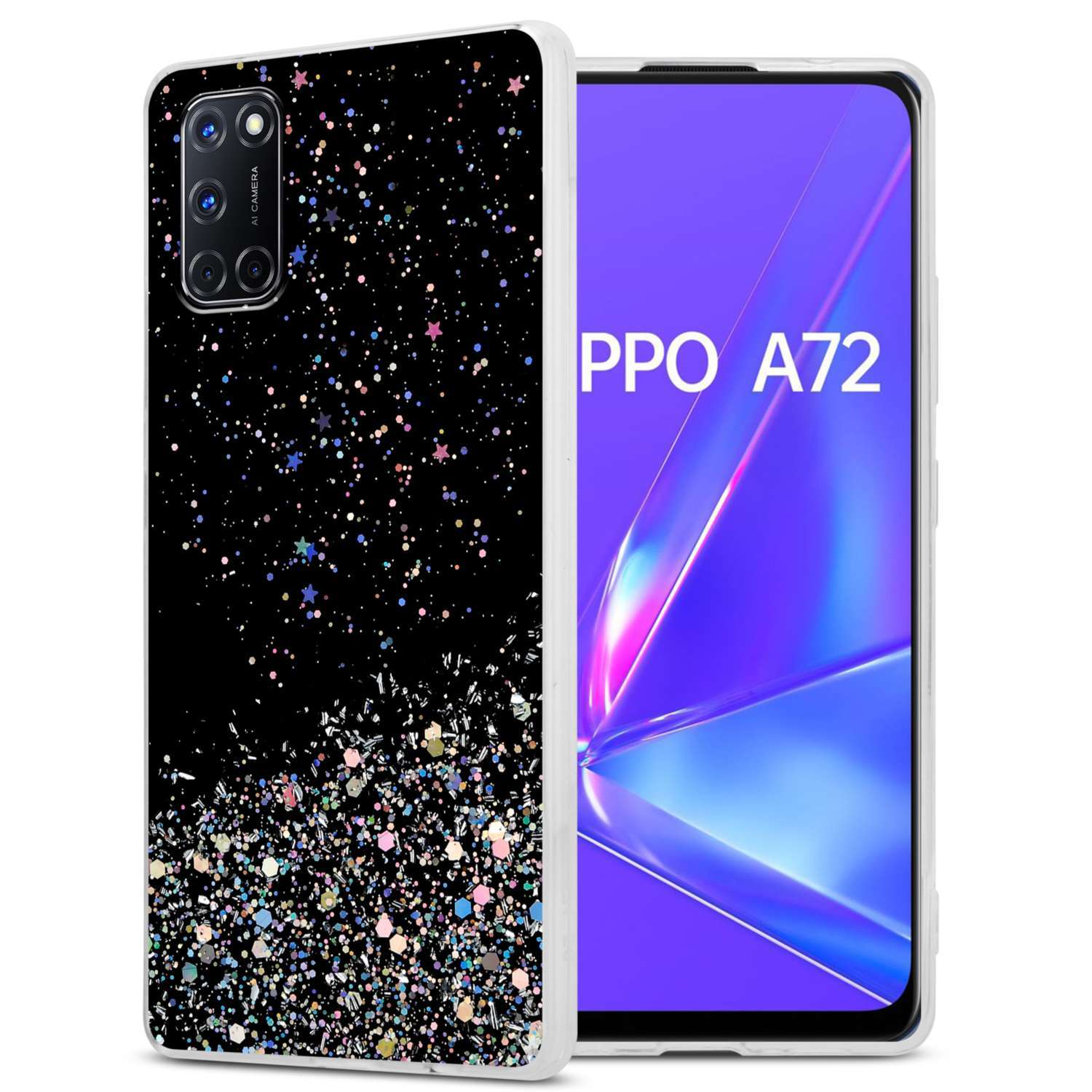 Case Compatible For Oppo A72 Protective Of Flexible Tpu Silicone With Sparkling Glitter Case Cover Case Mobile Phone Case