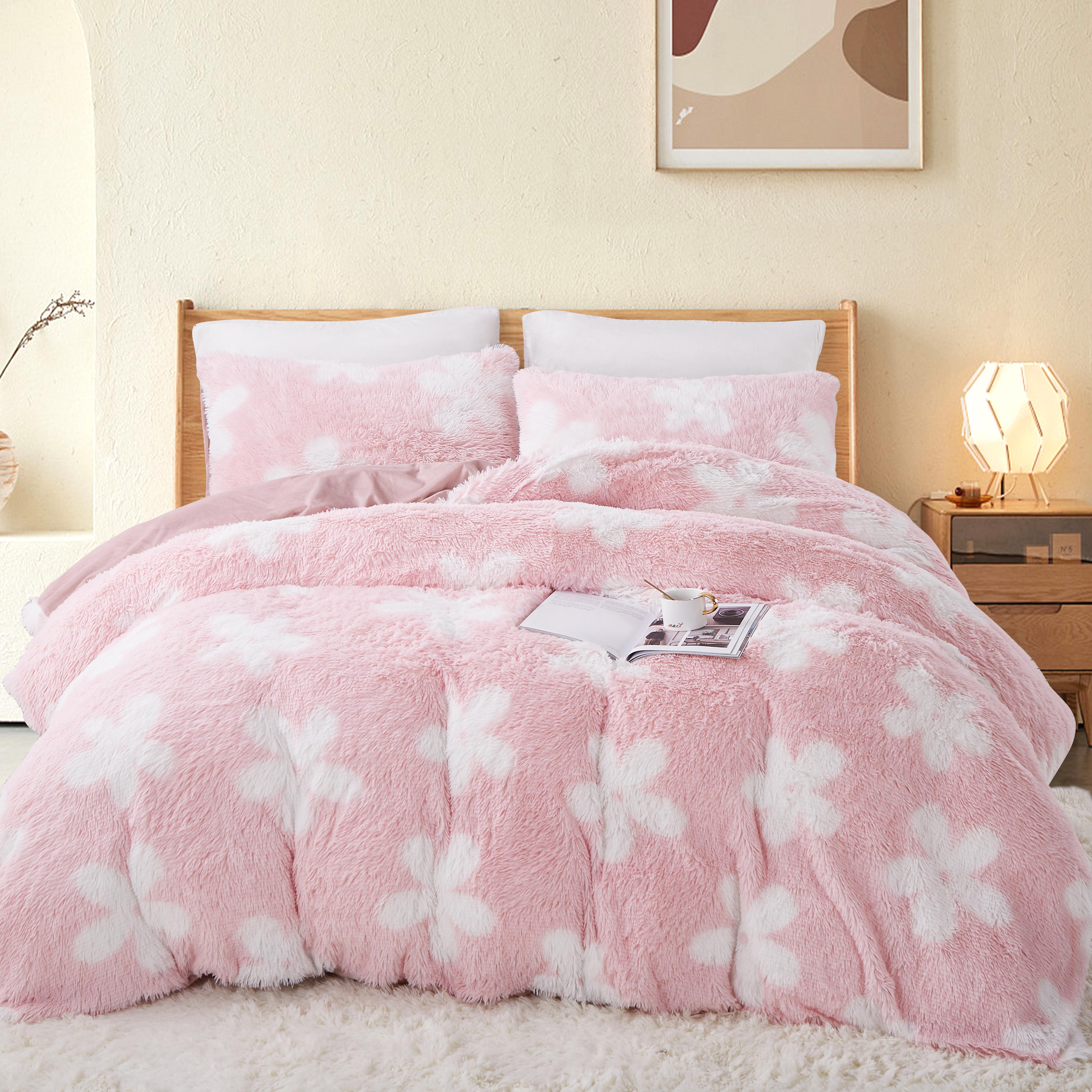 

Plush Bedding Long Hair Fur Fluffy Winter Bedding Set Velvet Warm Duvet Cover Bedding Set With Zipper Pillowcase 80x80cm