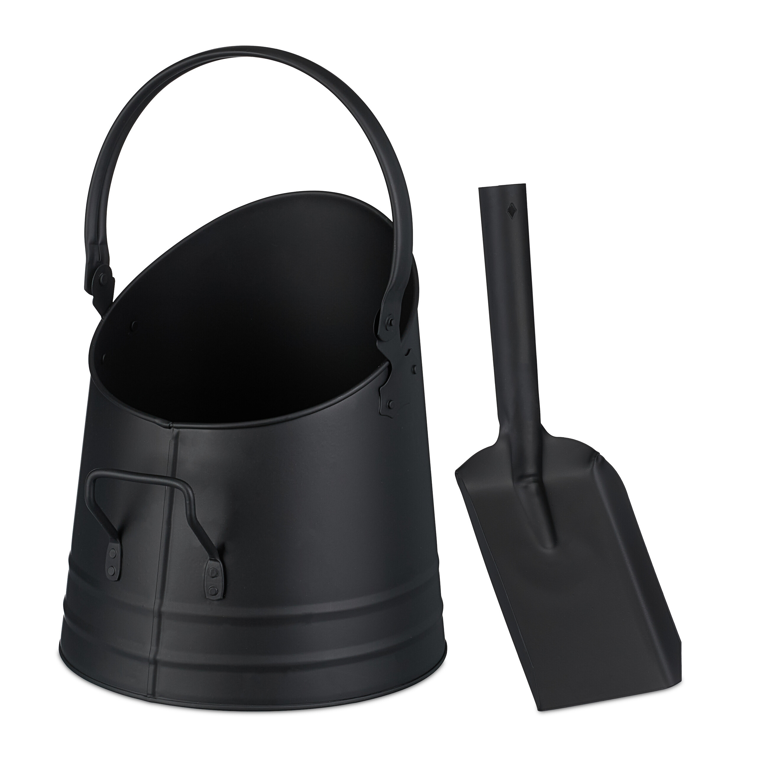 TEMU Charcoal Bucket With Shovel In Black - 6.5l