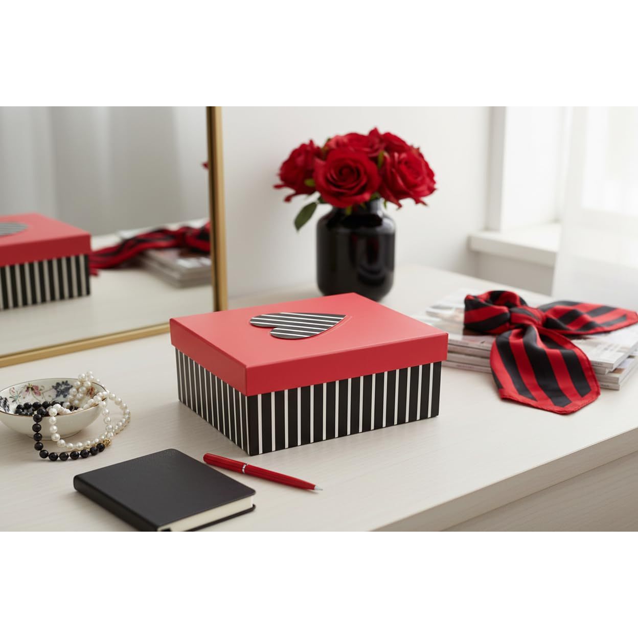 Emartbuy Rigid Rectangle Gift Box with Lid, Large Presentation