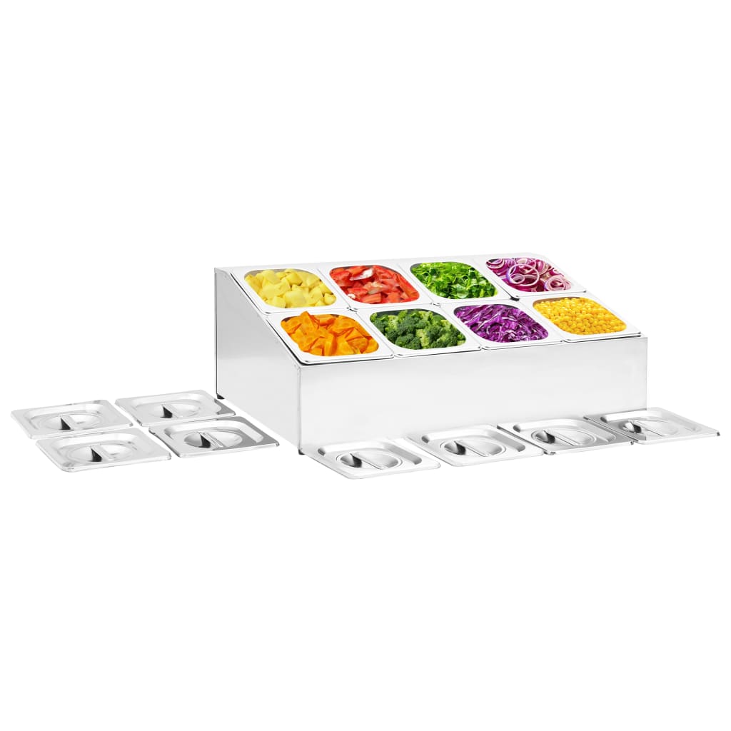Vidaxl Stand Stainless Steel Add-on Board 3/4/5/6/8 Gn 1/6 Container