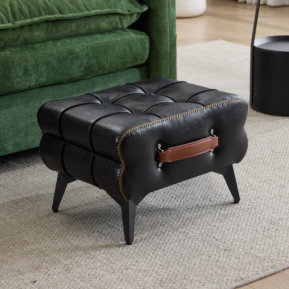 Image of Pu Stool, Multifunctional Footstool, Seat Stool For Entryway, Living Room, Bedroom