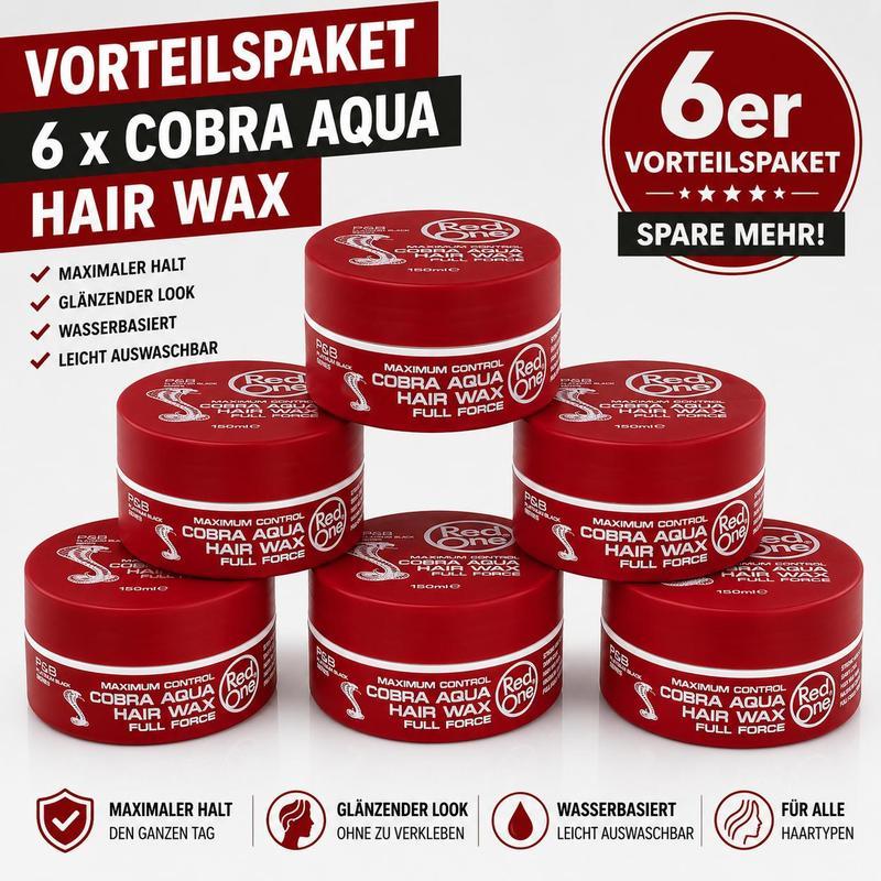 Wax 6-pack – 6pcs Each 150ml Gel Wax Bulk Pack For , Wet Look, Shine, , Men's Hairstyle, Short Hair, Hairdressing Needs & Everyday Use.