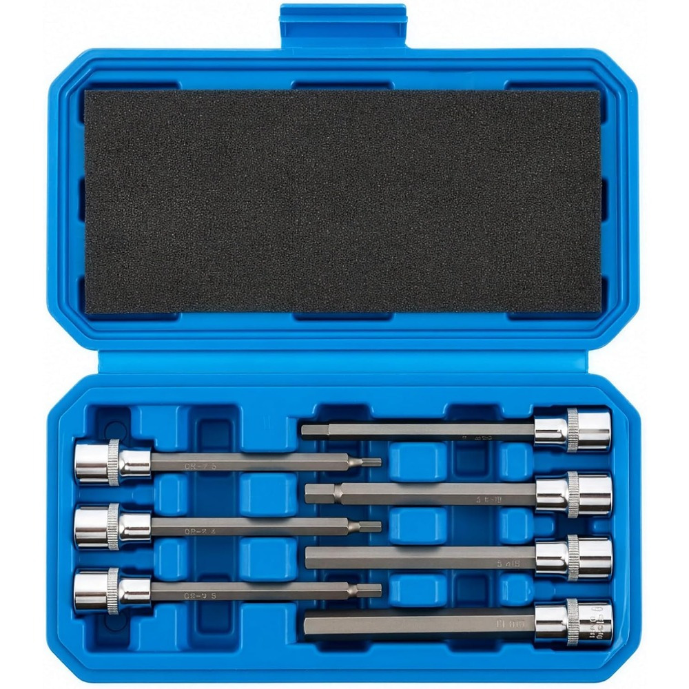 TEMU Essential Metric Hex Bit Socket Kit — 7pcs With Storage Case, Ideal For Automotive, Bicycle & Mechanical Repair