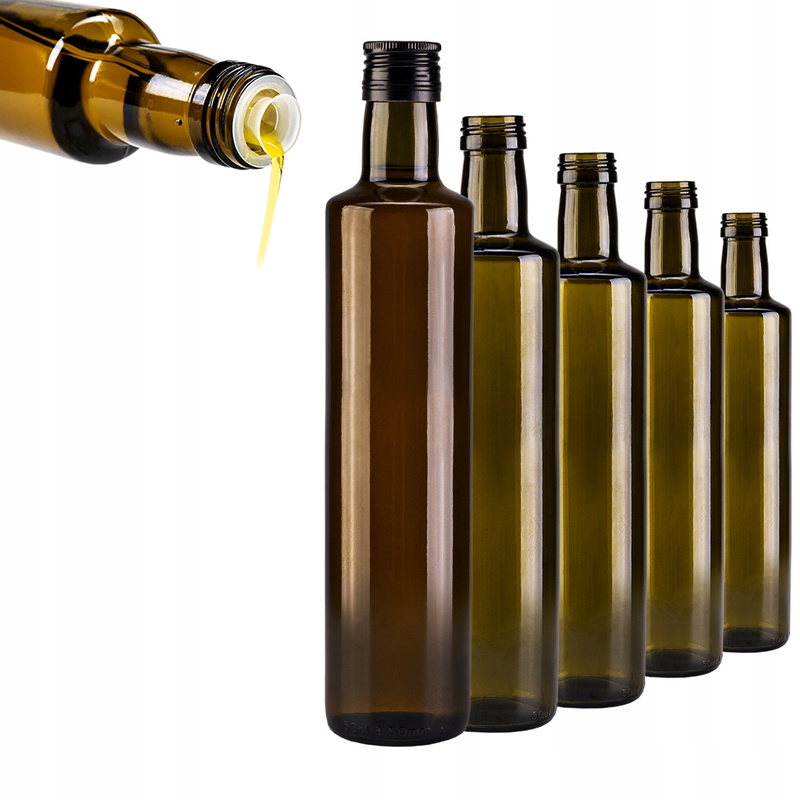 Image of 10x Wine Bottles With Oil Dispenser And Pourer, 500 Ml Wine And Oil Pourers
