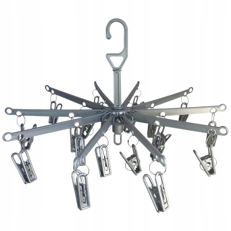 Image of Diameter 50 Cm, 20 Clips, Carousel, Umbrella, Plastic - Rotating Hanger For Underwear Socks Small Clothes For Drying, Practical Organizer For Laundry Bathroom Balcony, Anti-crease