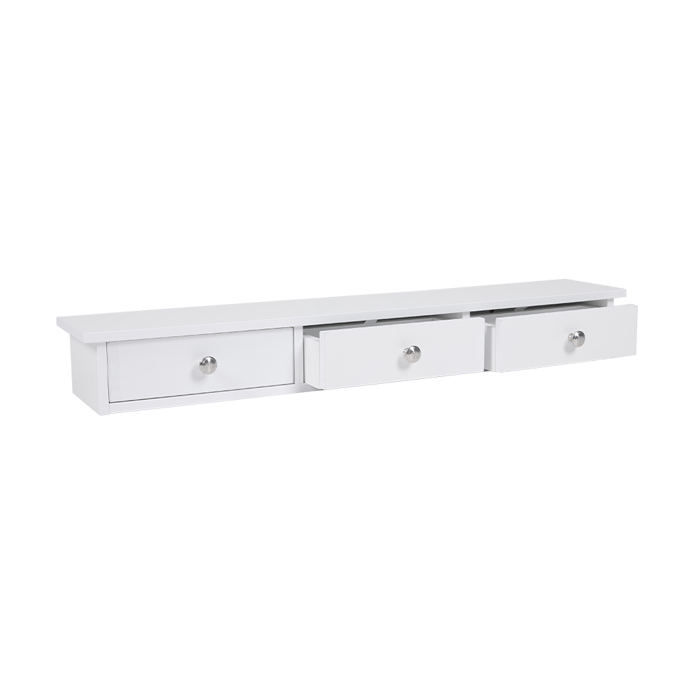 Floating Shelf with 3 Drawers, Rustic Wall-Mounted Storage Unit