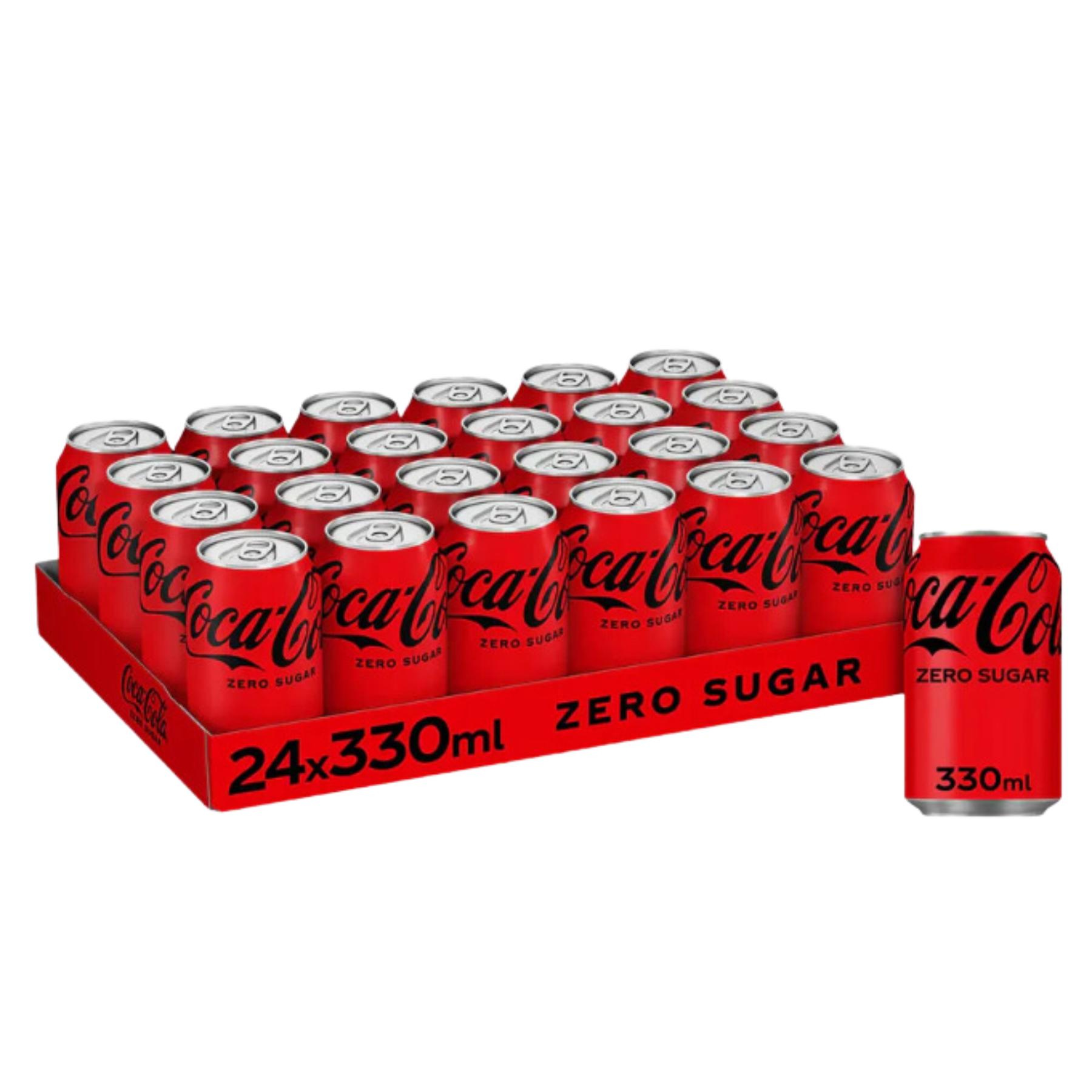 TEMU Coca-cola 0 Sugar Cans - Pack Of 24 X 330ml Multipack/pmp - No Sugar, No Calorie Beverage