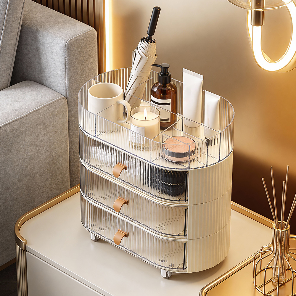 Stackable Display Vanity Organiser with 3 Drawers