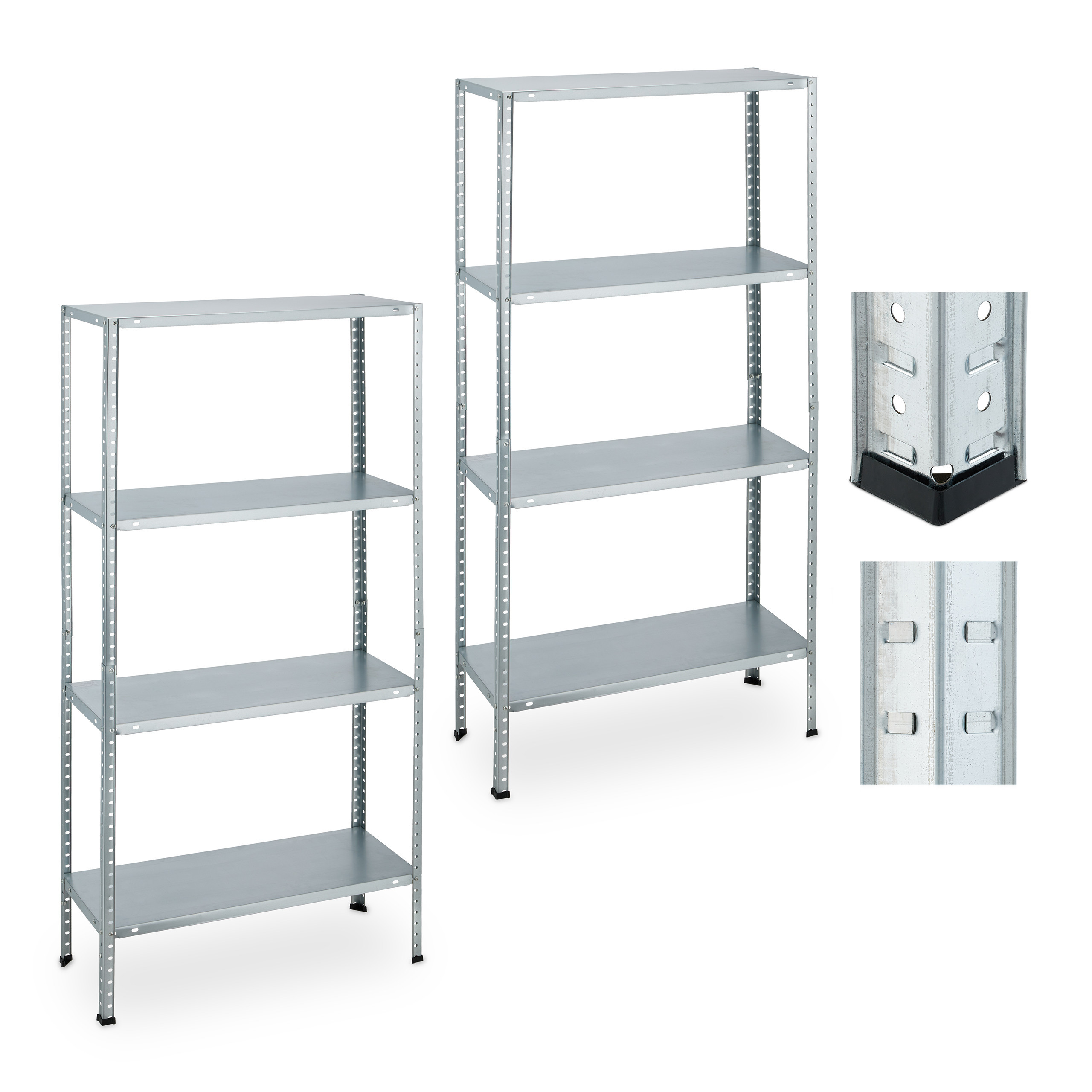 TEMU 2 X Heavy-duty Silver Shelving Unit (w)75.5 X (h)147.5 X (d)30.5 Cm