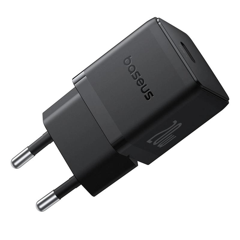 Image of Network Loader Baseus Palm 20w Usb-c 1c With 60w Usb-c Cable (20v, 3a) 1m - Black, Fast Charging, Compact