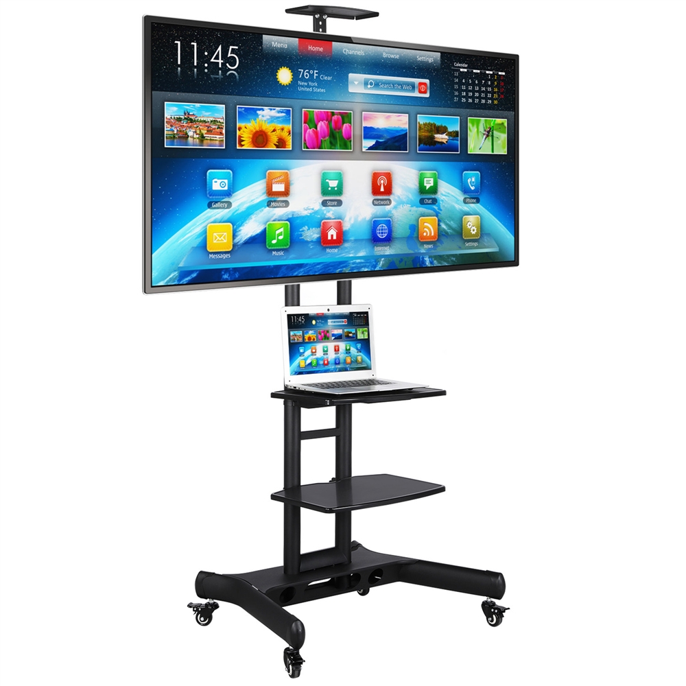 TEMU Costoffs Soporte para TV con Ruedas, Carro Ajustable con Estantes para TV de 32 a 75 Pulgadas