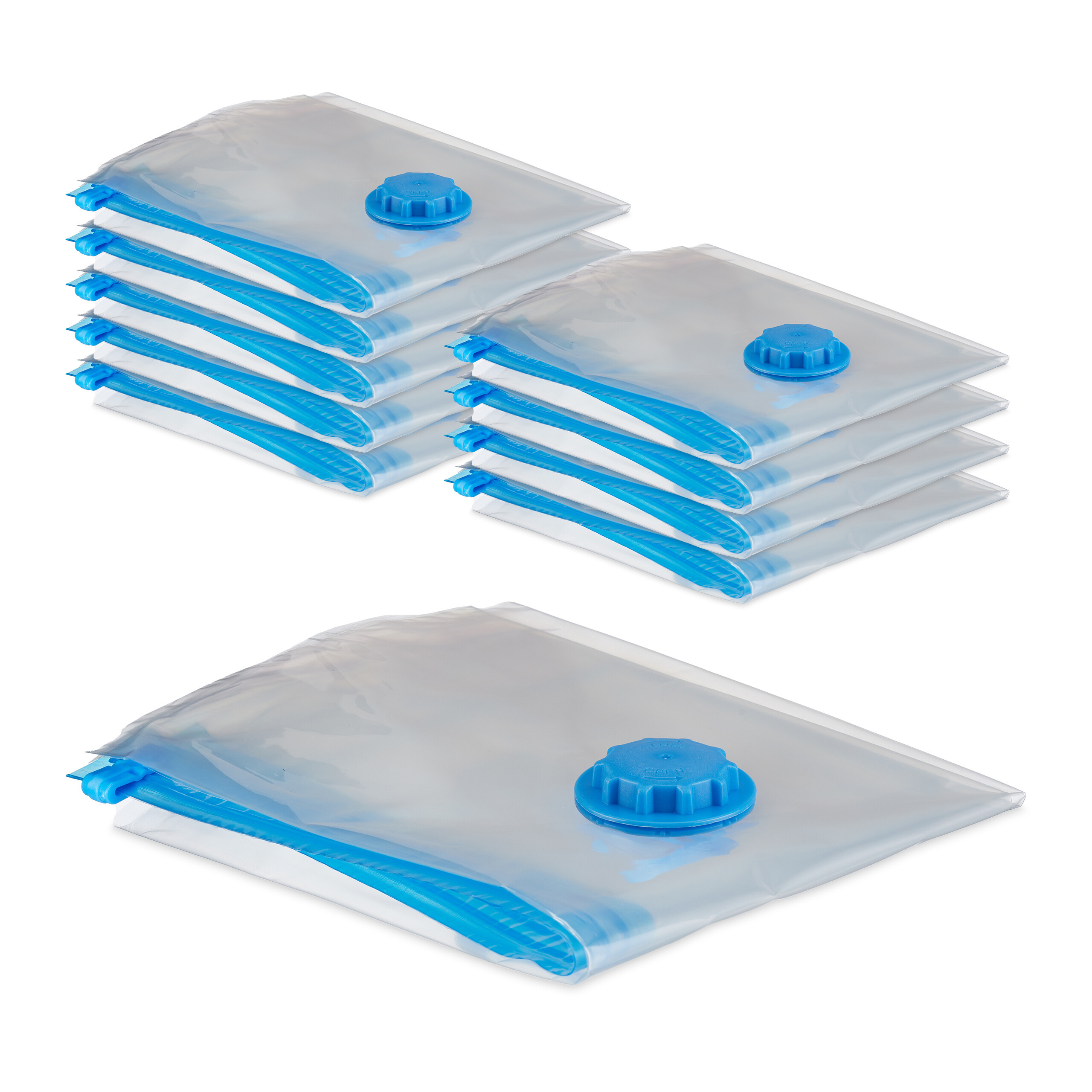 10 Vacuum Bags In Transparent/blue - 80x60