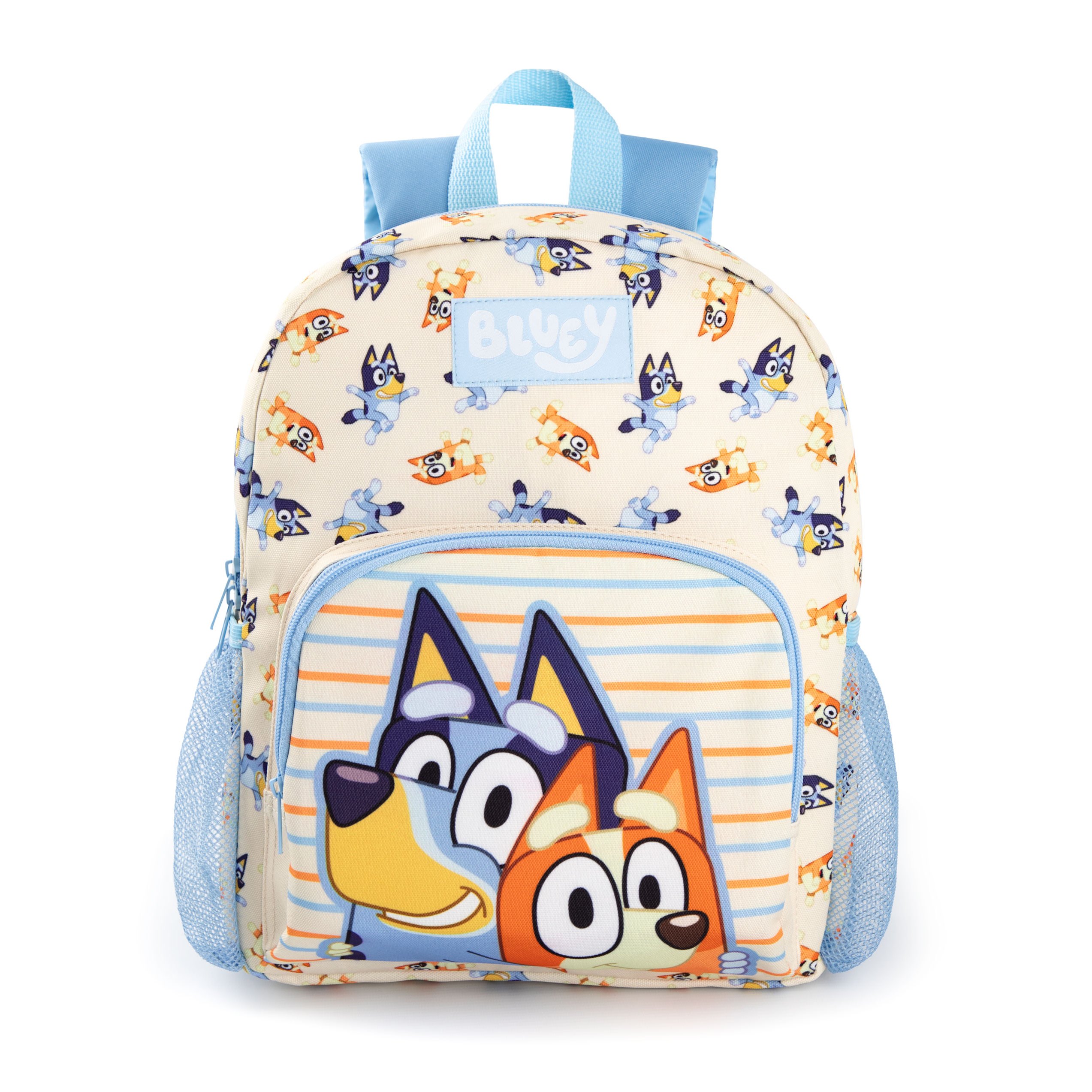 TEMU Kids Backpack | Unisex Rucksack With & Bingo Character All In Beige | Childrens Mini Bag With Adjustable Straps And Mesh Water Bottle Pockets |