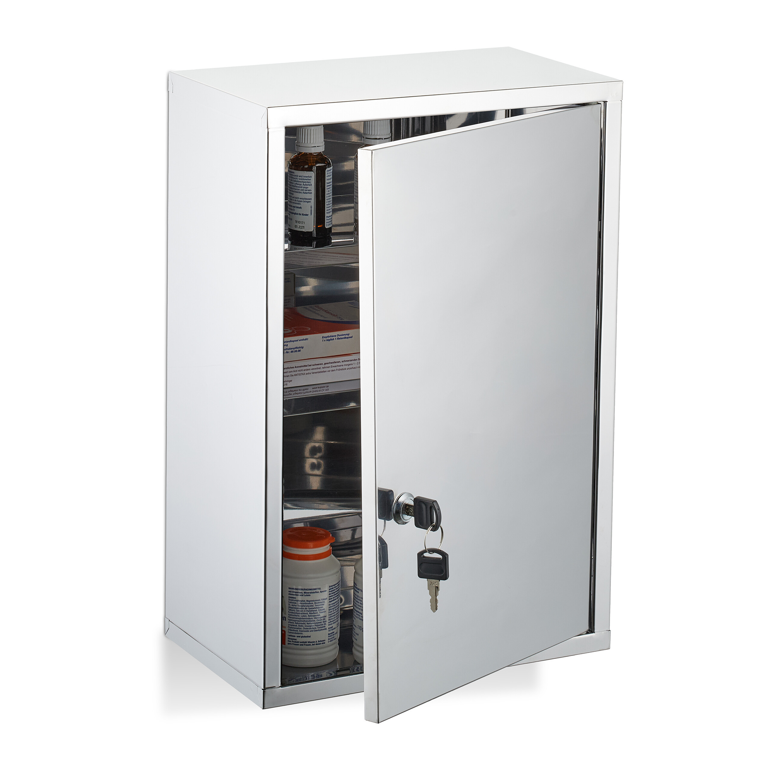 Medicine Cabinet In Silvery - (w)30 X (h)45 X (d)18 Cm