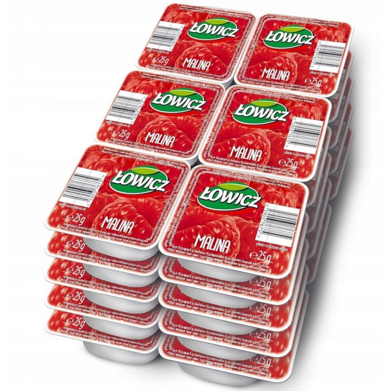 Image of Łowicz Fruit Jam With Raspberry Flavor 25 G X 30 Pieces