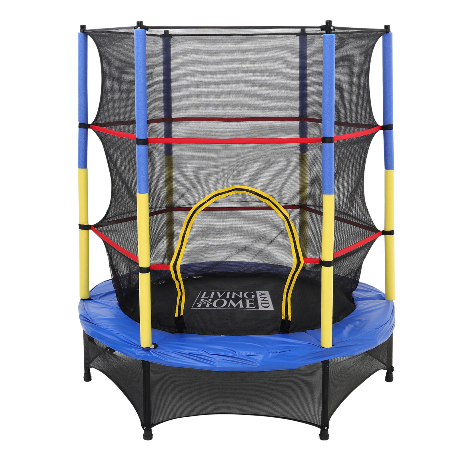 LIVINGANDHOME 4.5FT Trampoline with Enclosure Net and Steel Frame