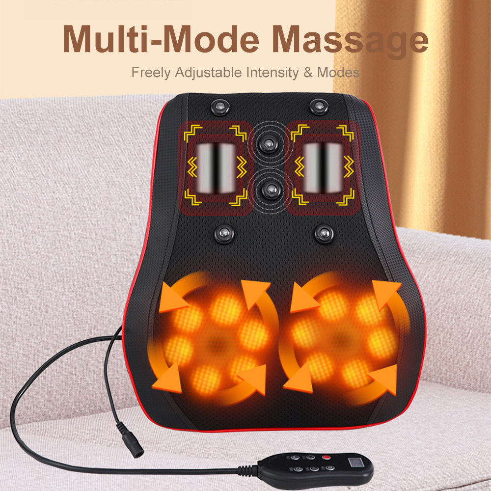 Image of 3d Kneading Massage Cushion With Heat - Deep Tissue Shiatsu Professional Massagre Pad With Adjustable , For Parents, Mom & Dad