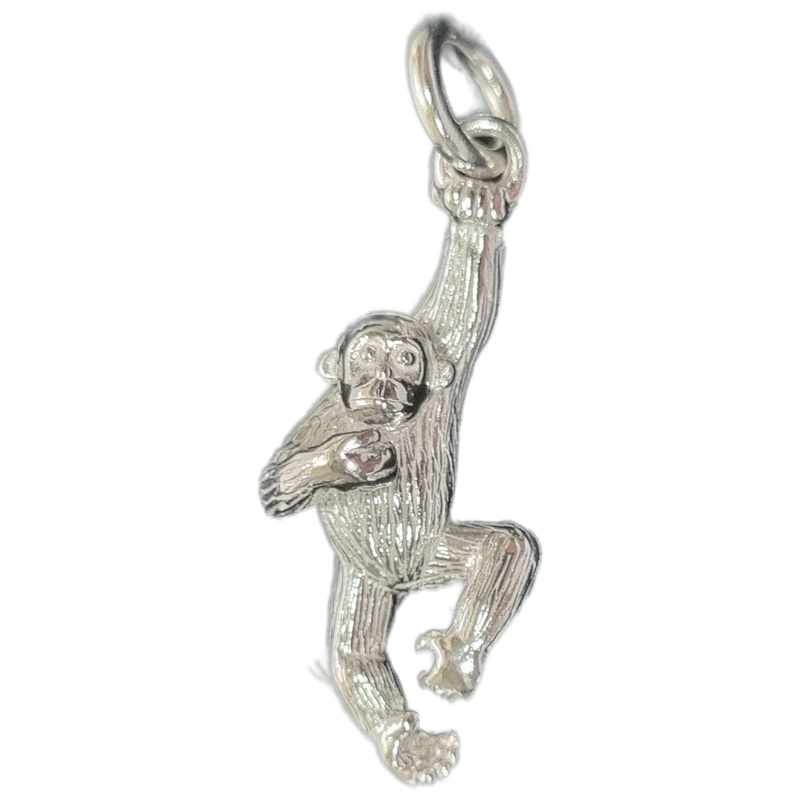 Sterling Silver Monkey Charm, Pet Lover Gift