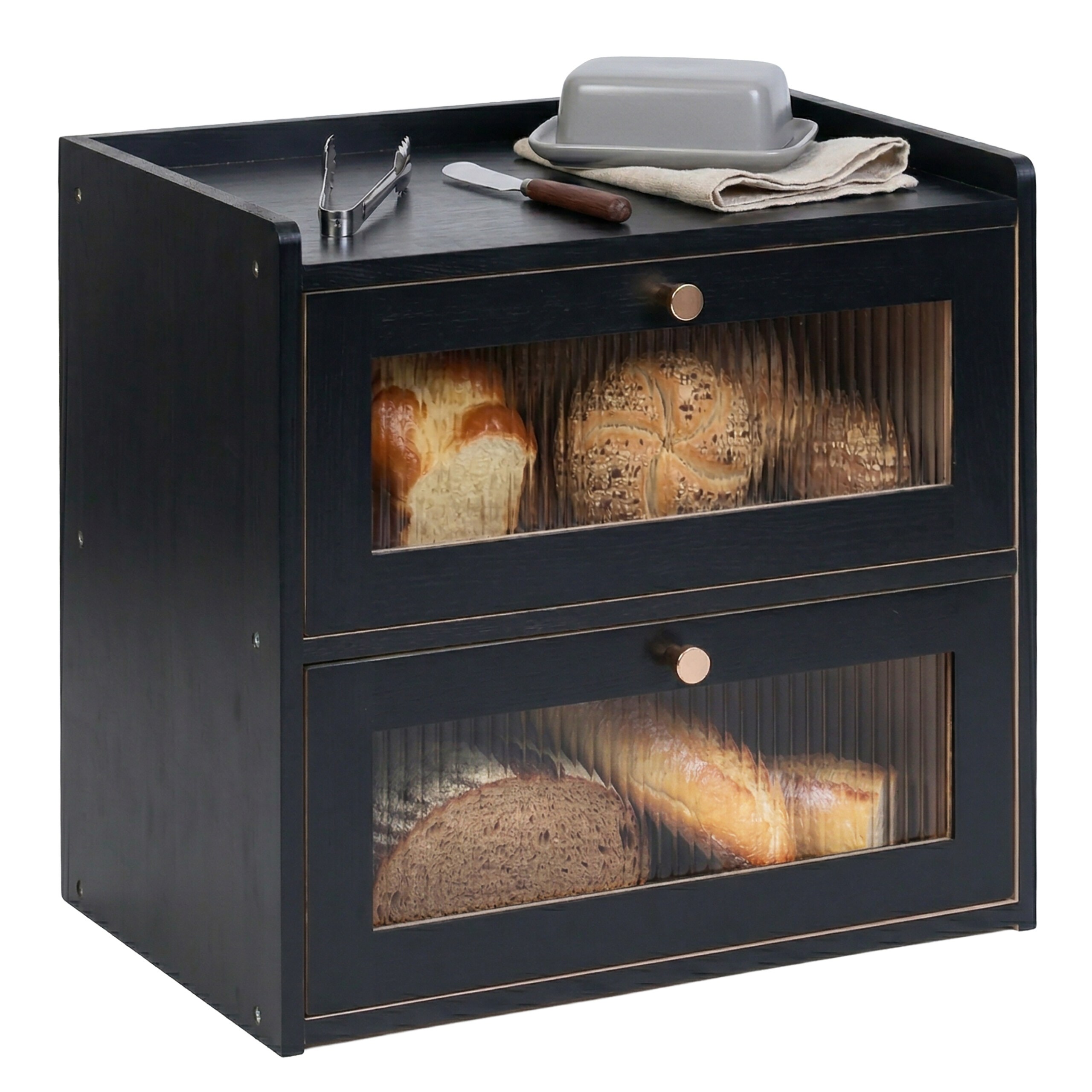 Bread Bin In Black – (w) X (h)34 X (d)24 Cm
