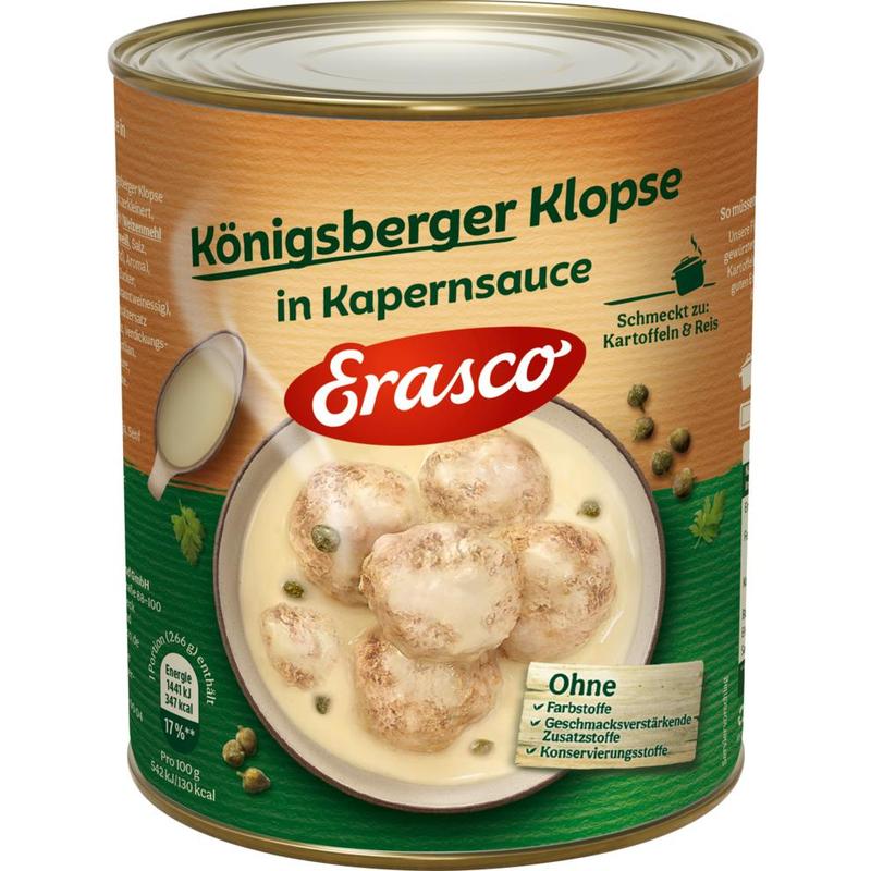 Erasco 6 Königsberger Klopse In Creamy Caper Sauce 800g