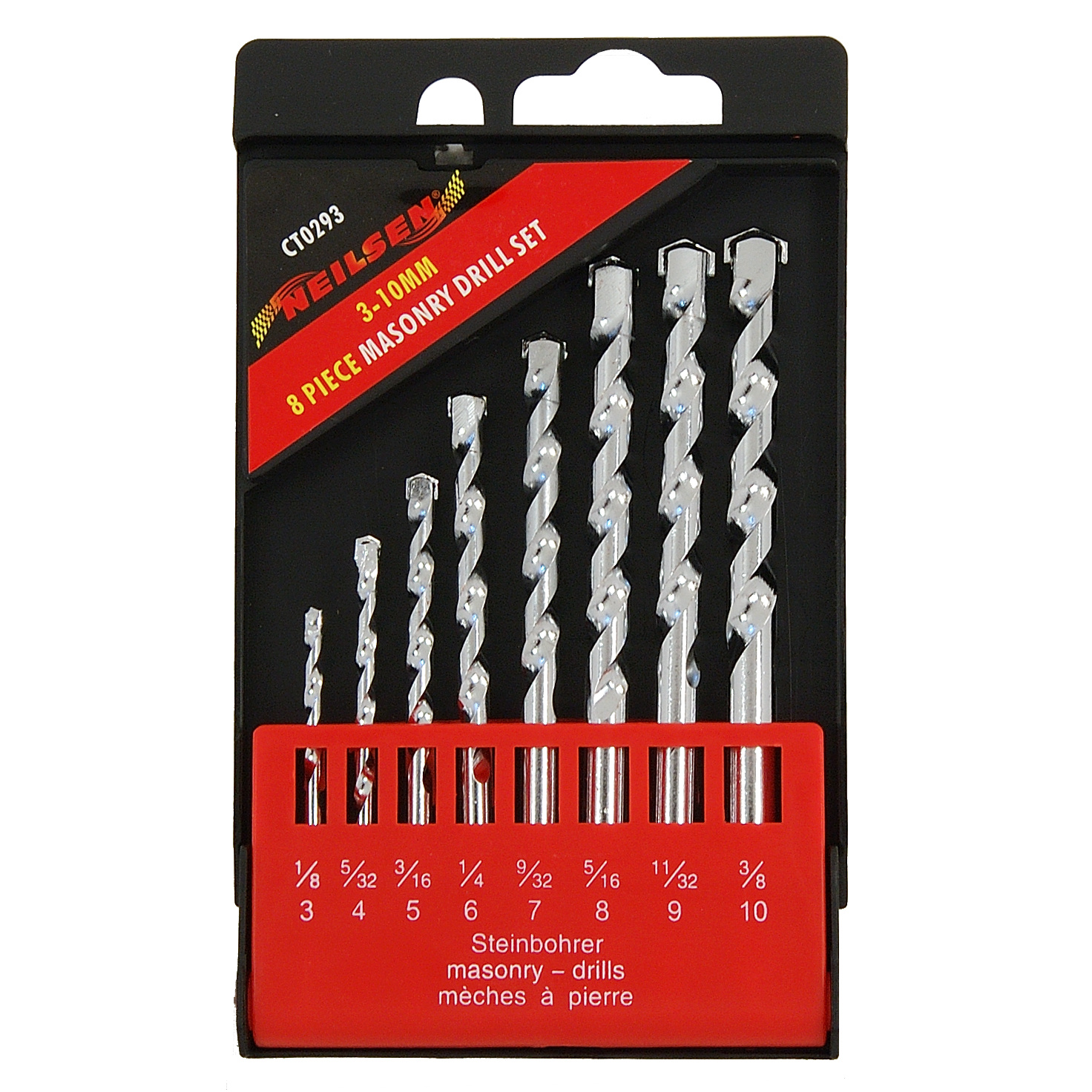 TEMU 8pcs Masonry Drill Bit Set - Size 3mm To 10mm