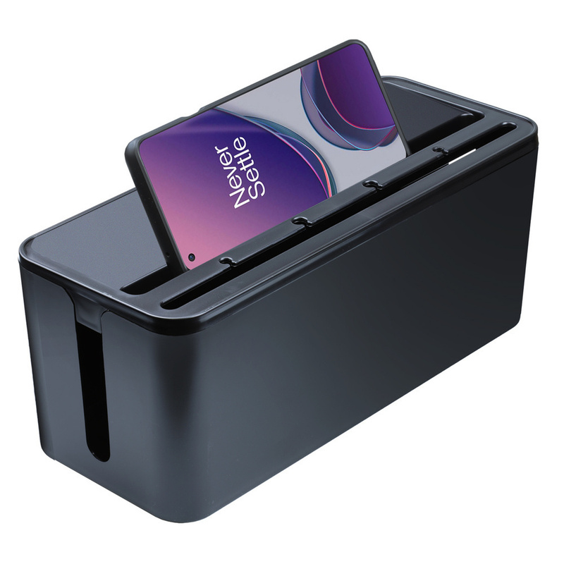 Image of Organizer Of The Box Type With A Phone Holder Container For Strips And Cables