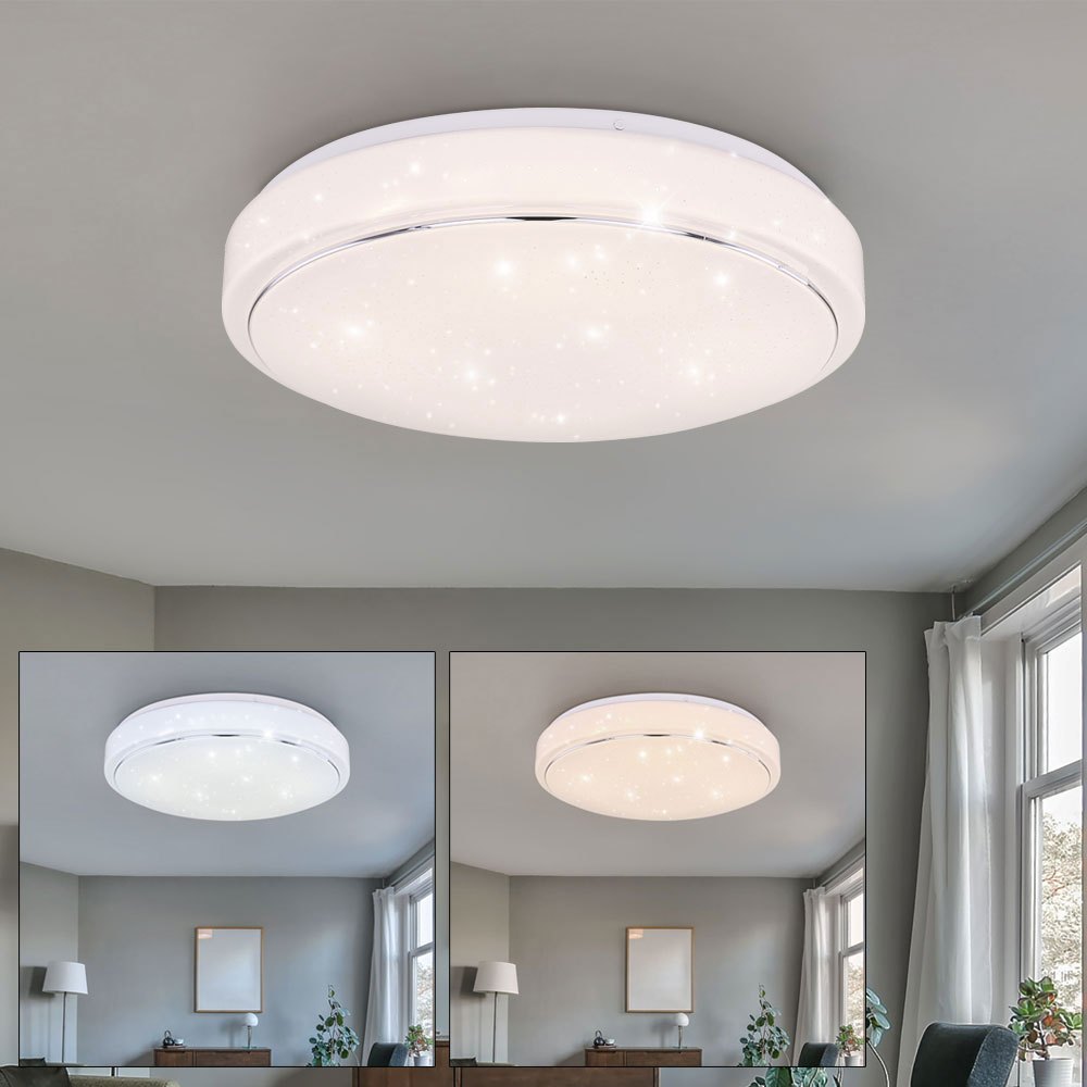 Star Sky Bedroom Ceiling Lamp Led Ceiling Light Modern, Opal, 1x 24w 1800lm Warm White-cold White, Dxh X 7.5 Cm
