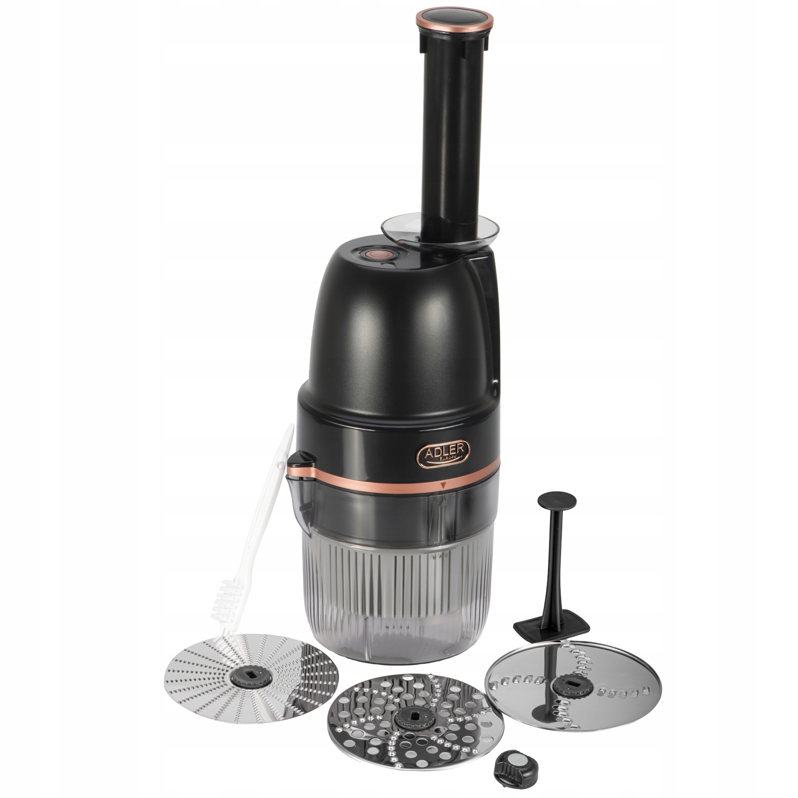 Multifunctional Electric Food Processor, , 200 Watts, 4 Attachments, 900 Milliliter Container, Dishwasher Safe, Cleaning Accessories, Adler.