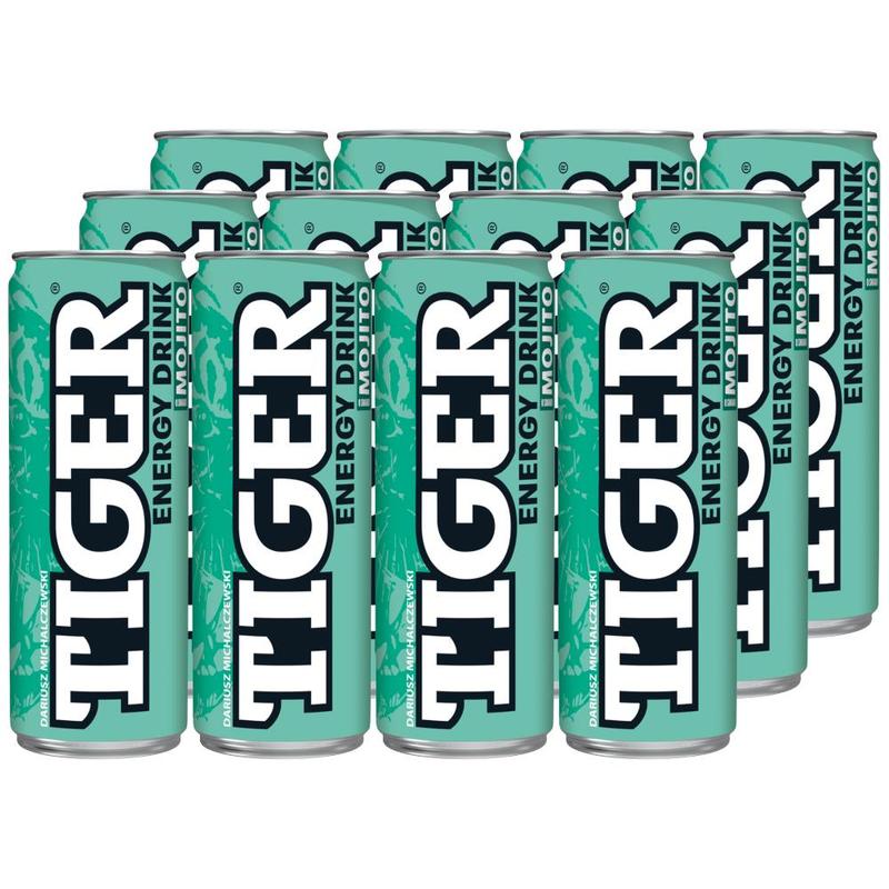 Tiger Carbonated Energy Drink With Mojito Flavor, 250 Ml X 12 Pieces