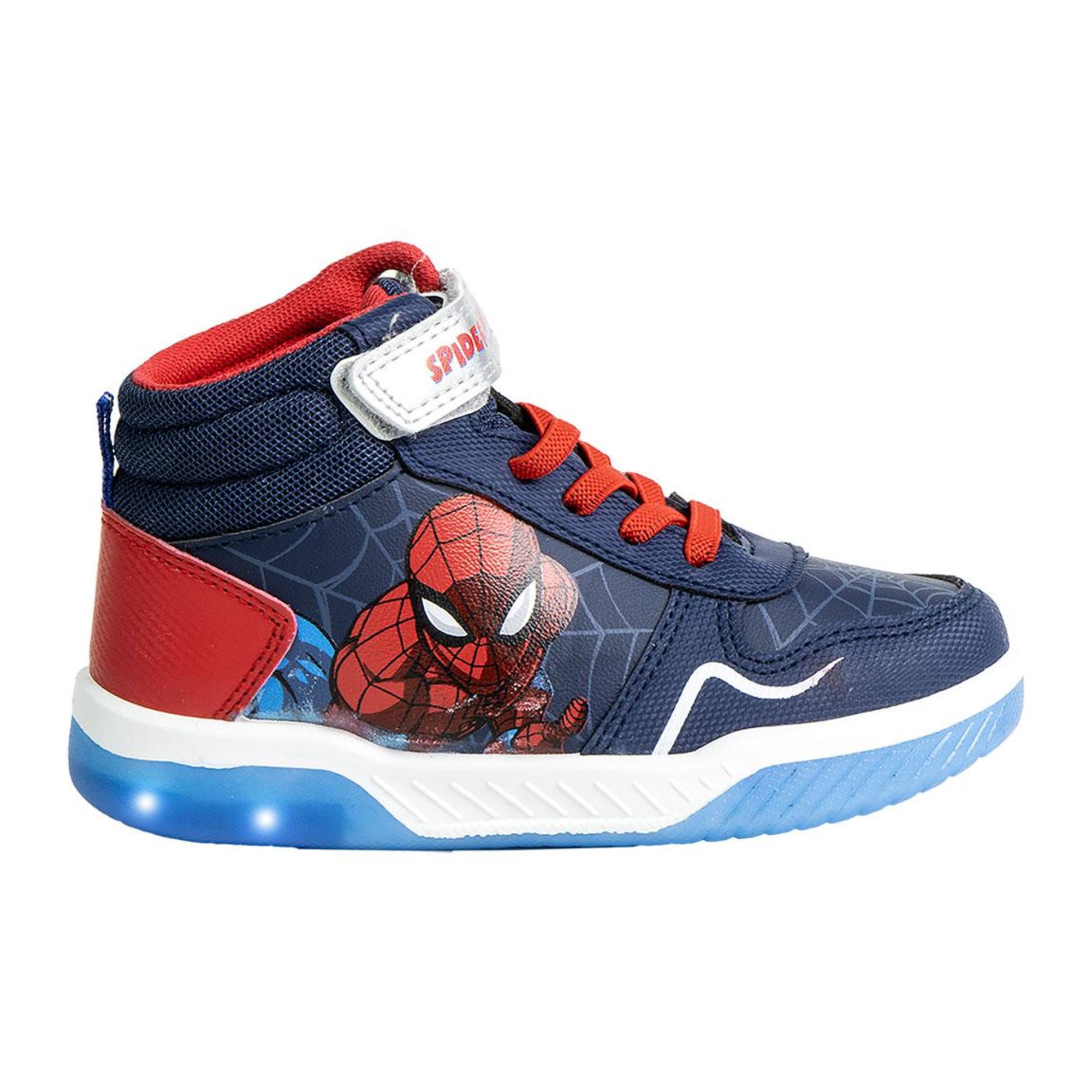 Spiderman Pvc Sole Sports Shoes With Lights, Sneakers, Dark Blue