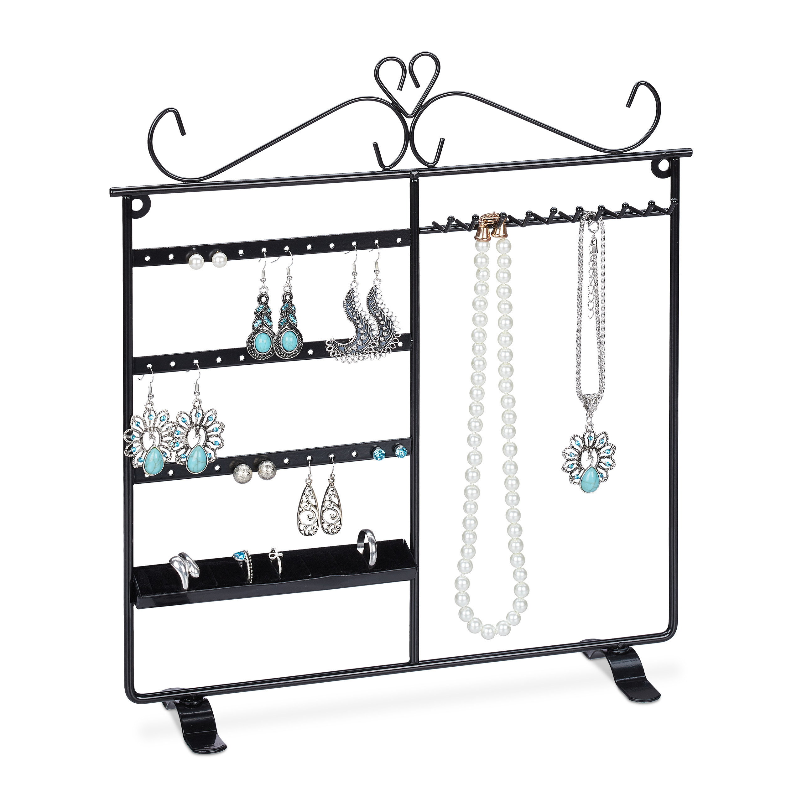 Jewelry Holder In Black - (w) X (h)34 X (d)9 Cm