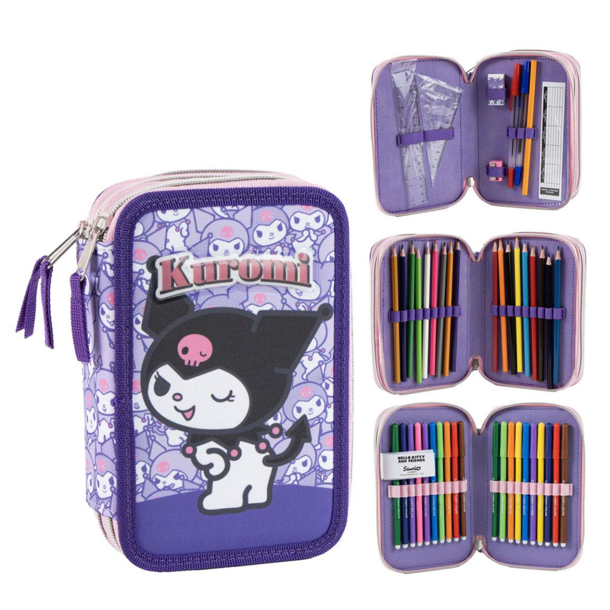 Hello Kitty Kuromi Pencil Case Kids School Pencil Case Set 13 X 7 X 20 Cm