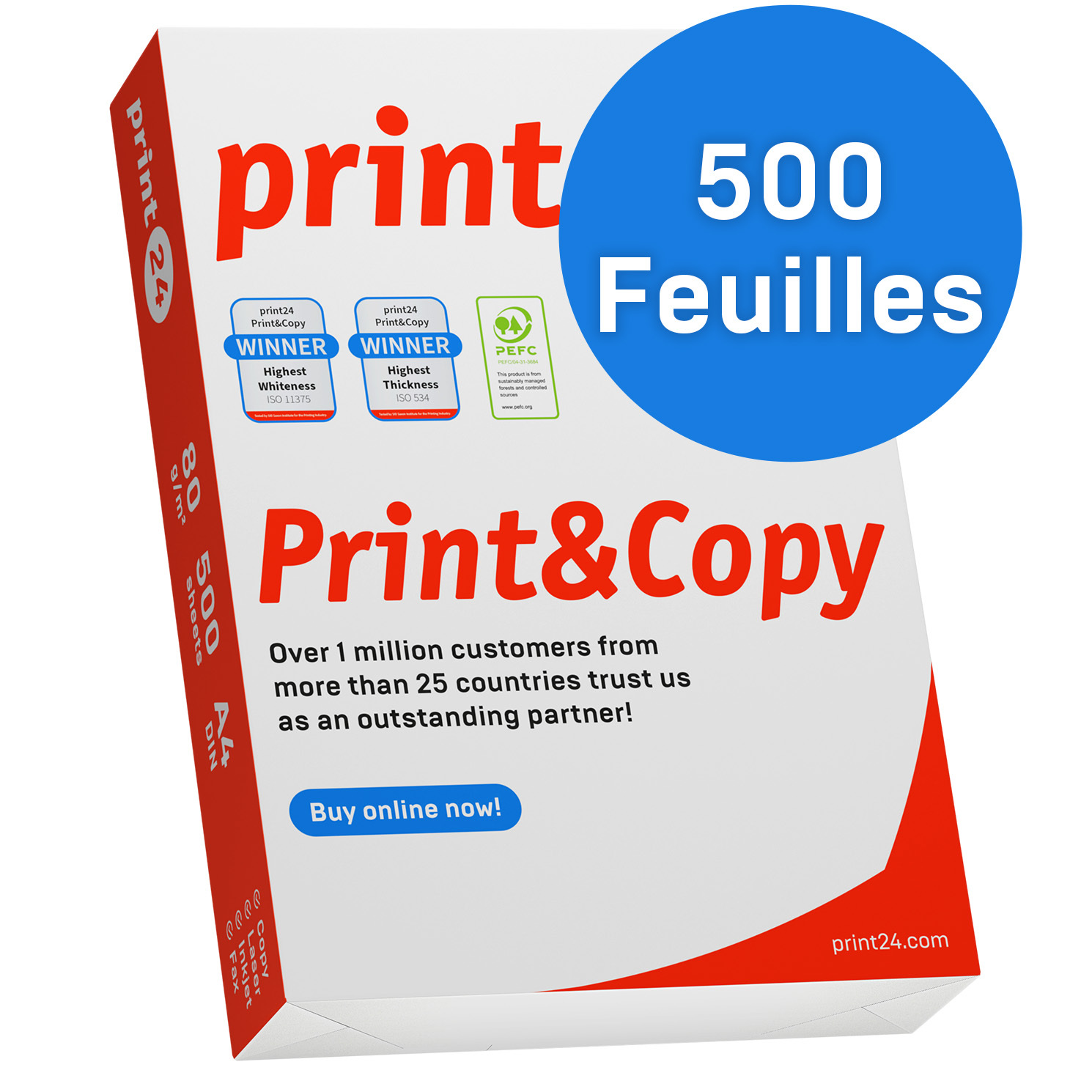 TEMU Papier d'imprimante , papier de photocopie 500 feuilles 1 X 500 A4 80G, blanc premium