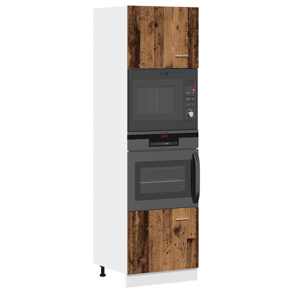 Image of Vidaxl Microwave Cabinet "" -optics 60x57x207 Cm Wood, Kitchen Cabinet, Kitchen High Cabinet, Kitchen Furniture, Kitchen Range For Oven Microwave