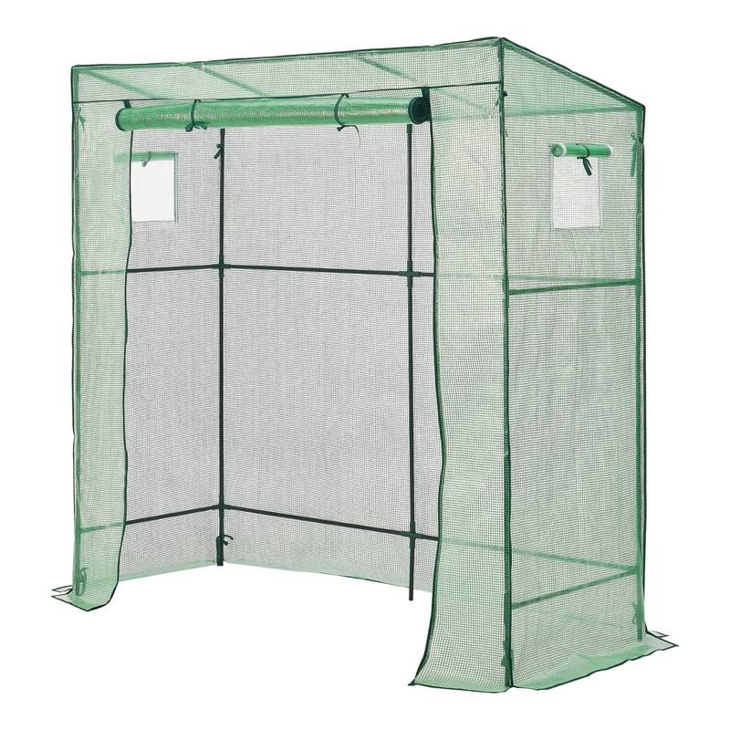 TEMU Greenhouse Vlaardingen 198x78x200cm With Pent Roof Film Greenhouse For Tomatoes Green